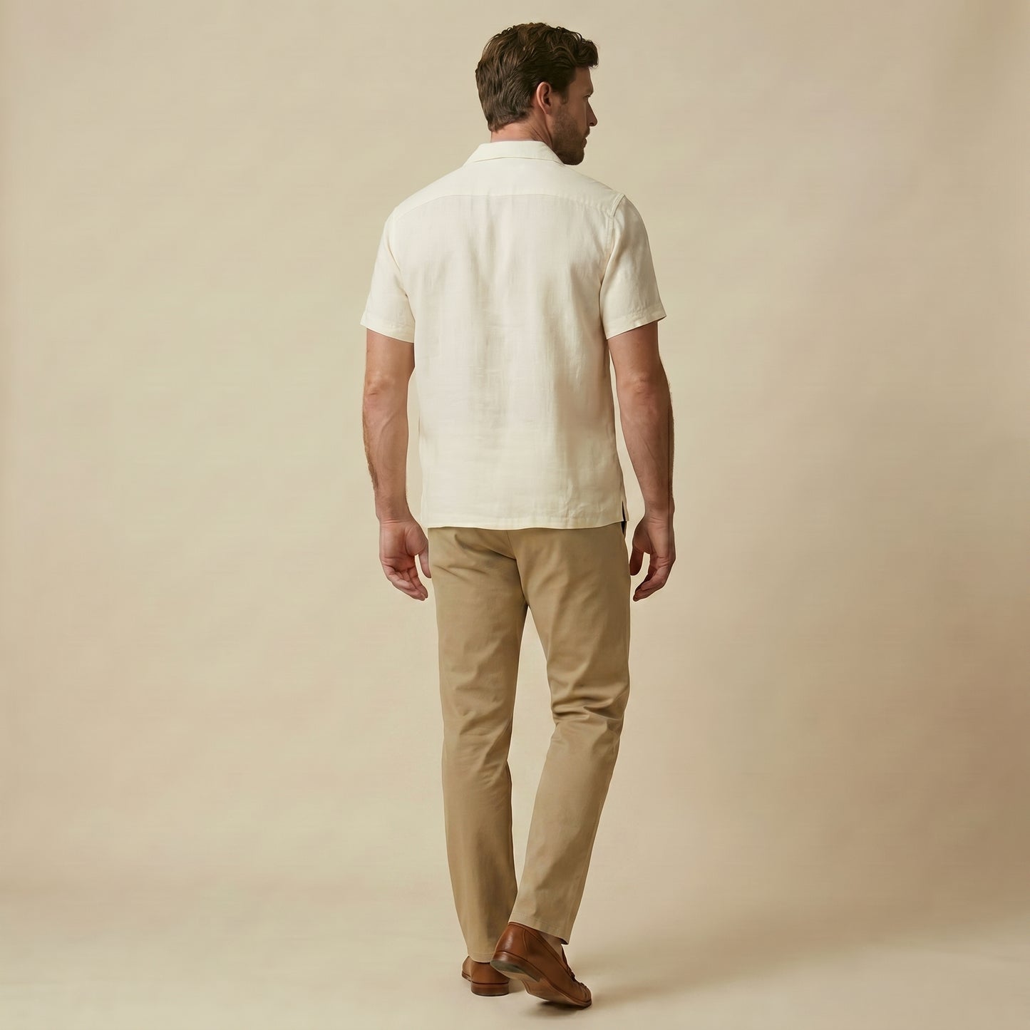 OFF-White Cuban Collar Shirt - 100% Cotton Linen