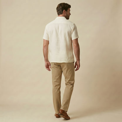 OFF-White Cuban Collar Shirt - 100% Cotton Linen