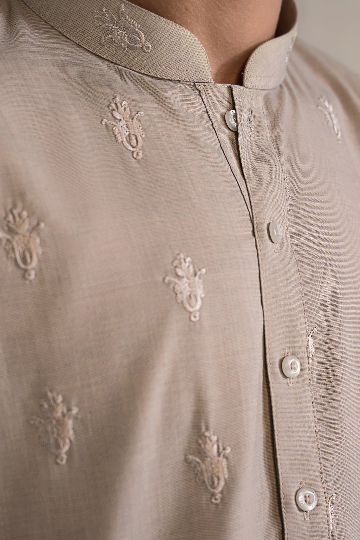 Takhleeq Light Gray Embroidered S-Suit SST3-2991