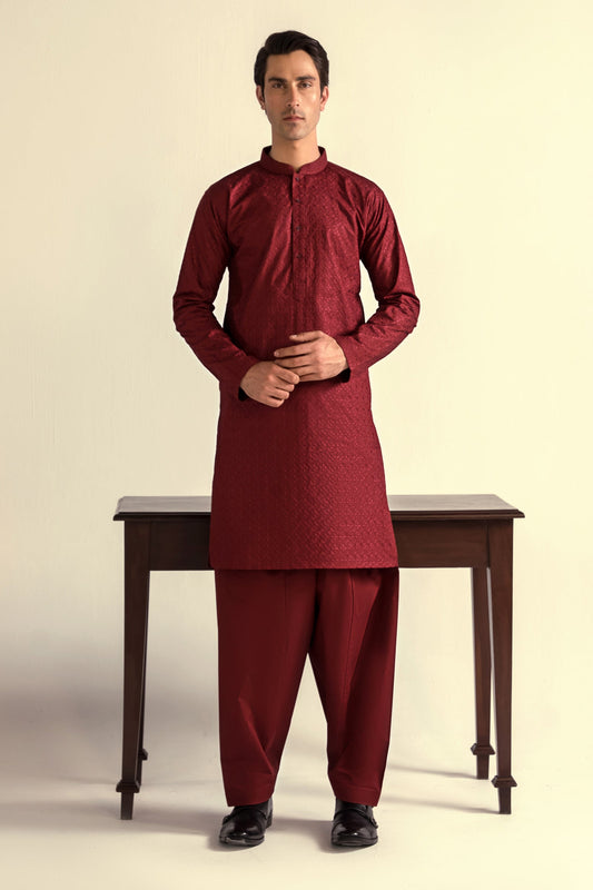 Takhleeq Maroon Chicken-Kari S-Suit-SST4