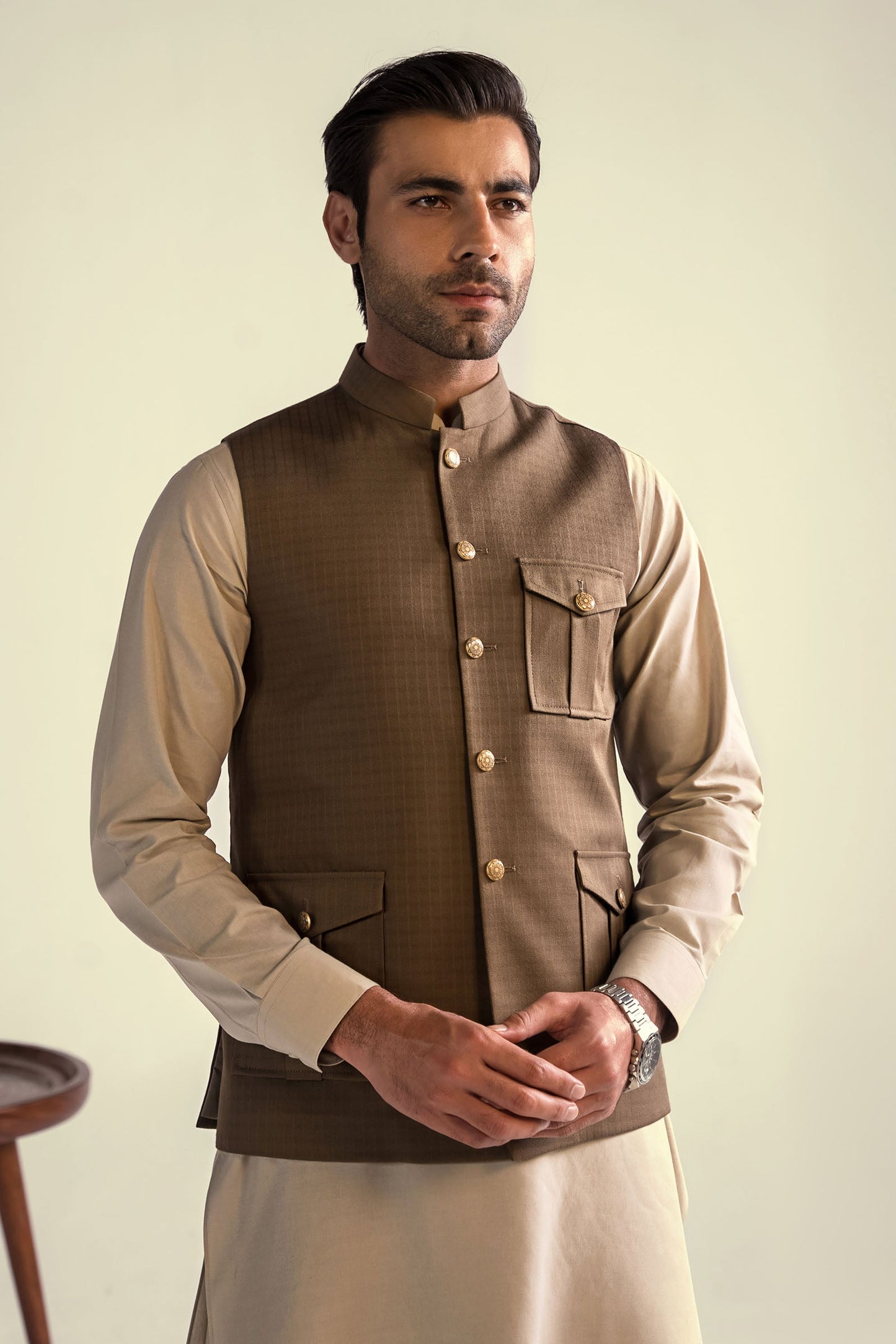 Takhleeq Light Brown Waist Coat WCT3