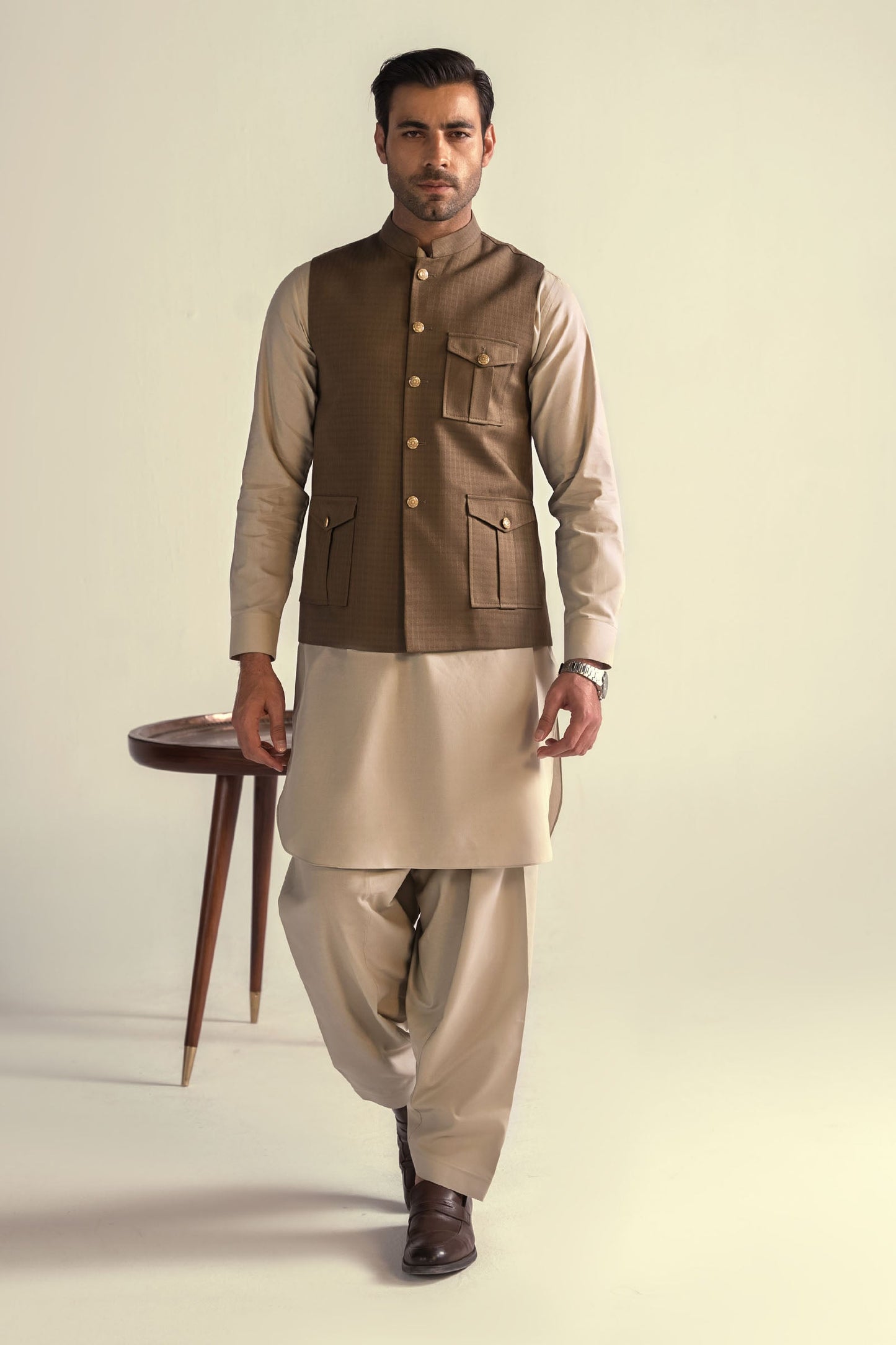 Takhleeq Light Brown Waist Coat WCT3
