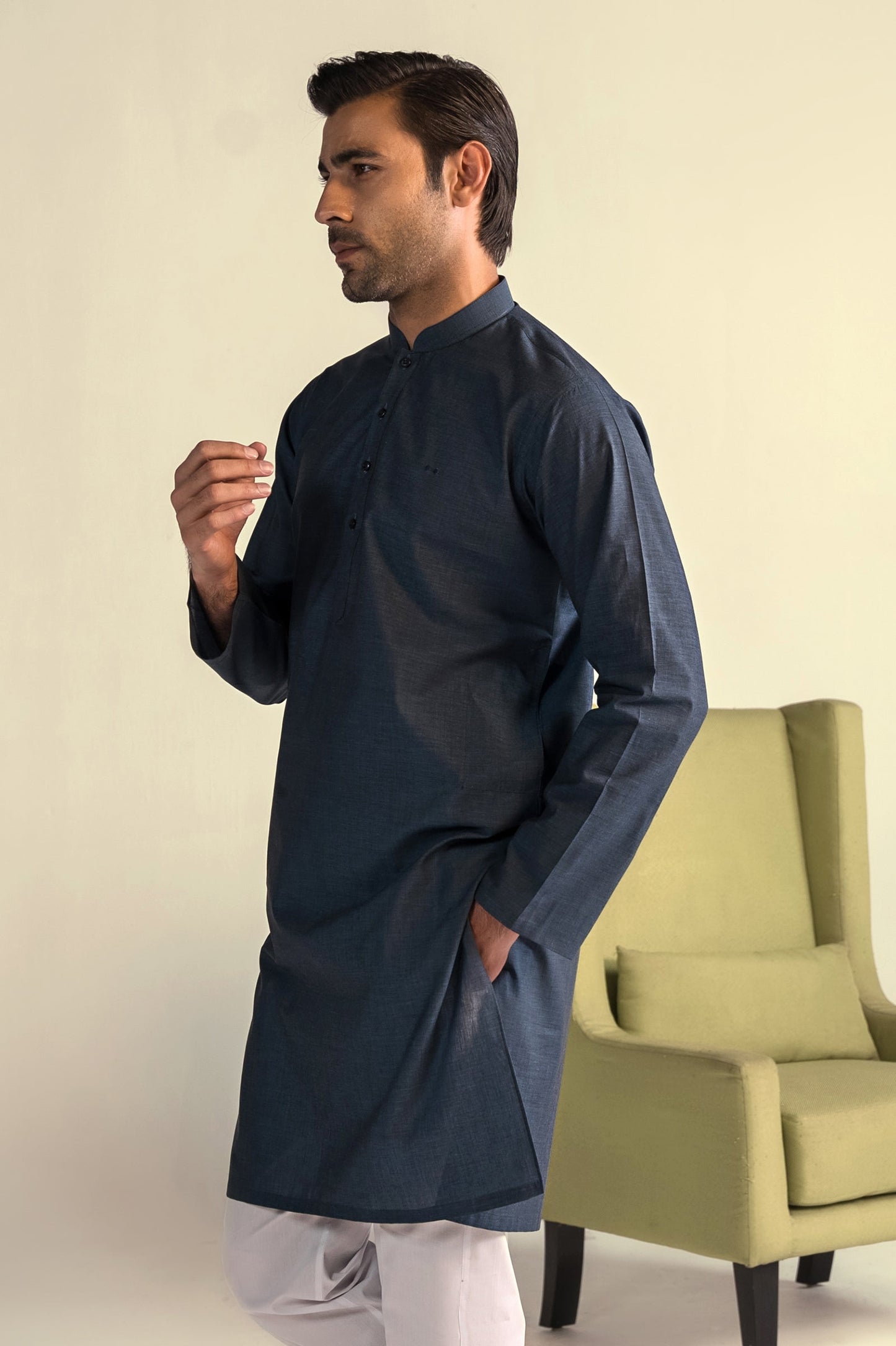 Takhleeq Navy Kurta KUT4-1898