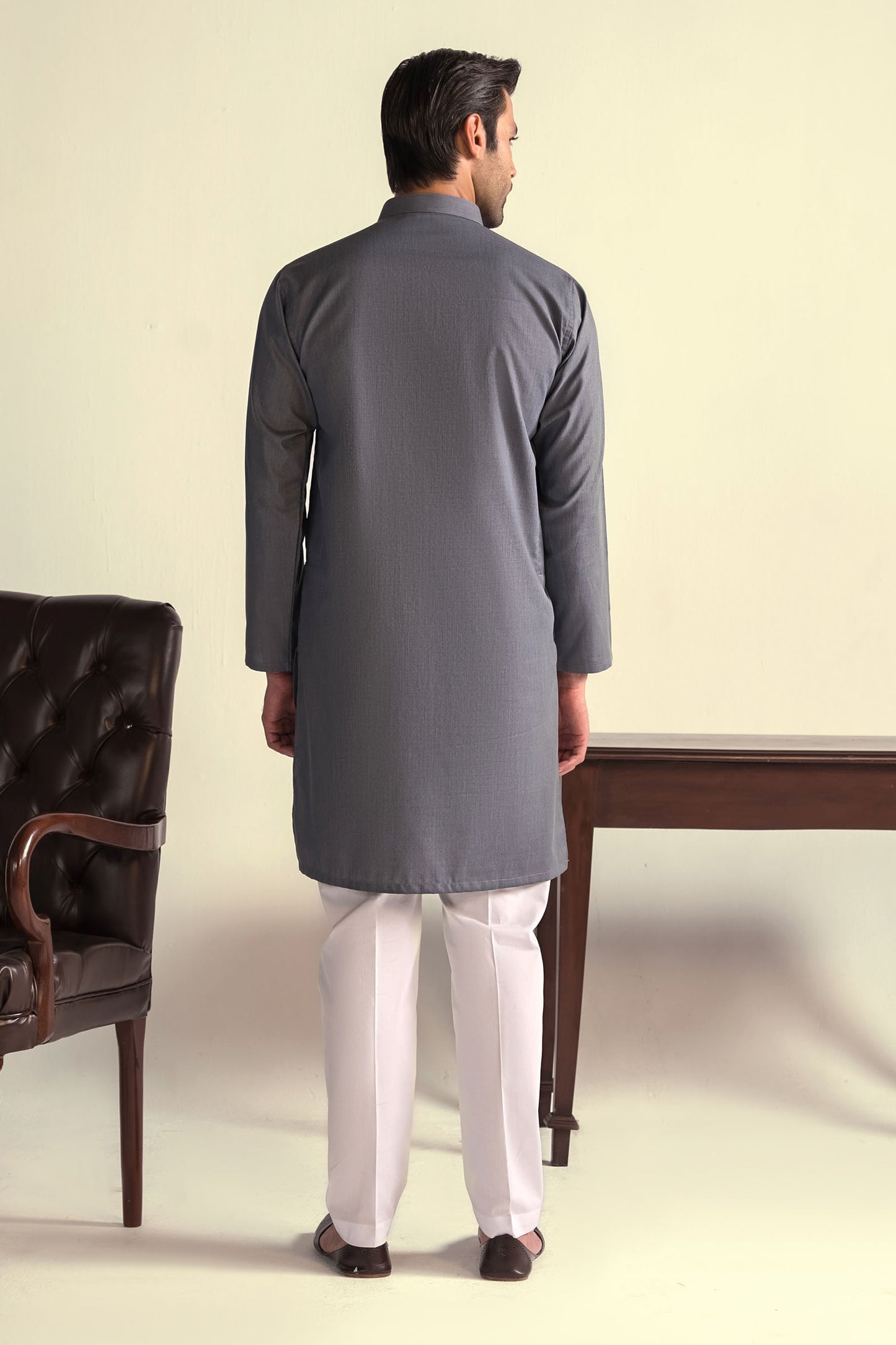 Takhleeq Steel Gray Kurta KUT3-8741