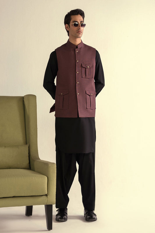 Takhleeq Maroon Waist Coat WCT3