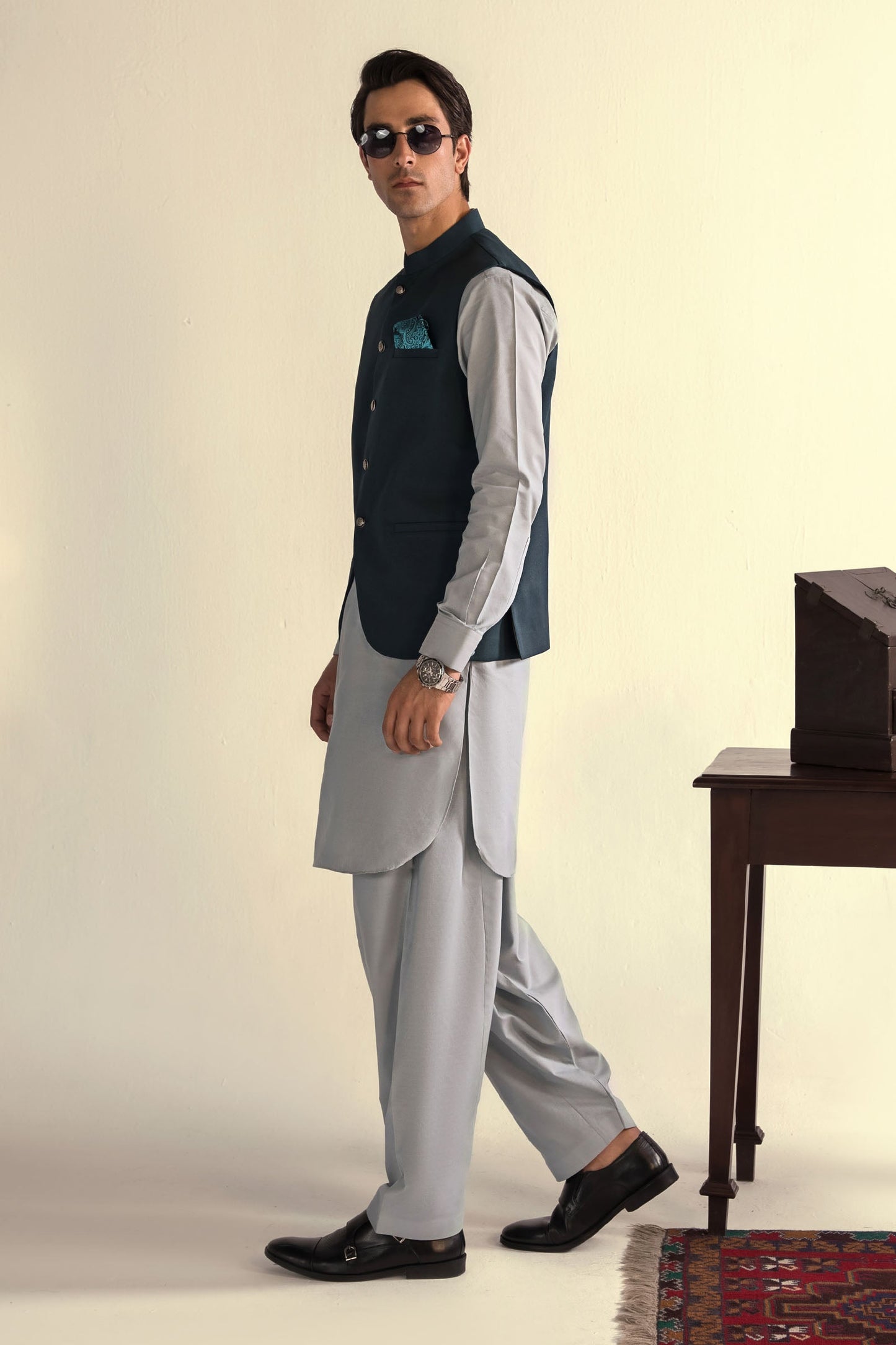 Takhleeq Teal Waist Coat WCT3