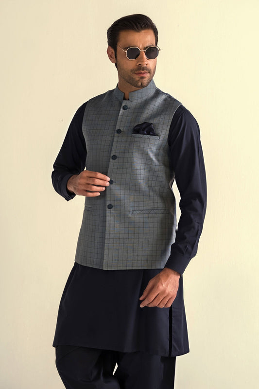 Takhleeq Teal Waist Coat WCT3