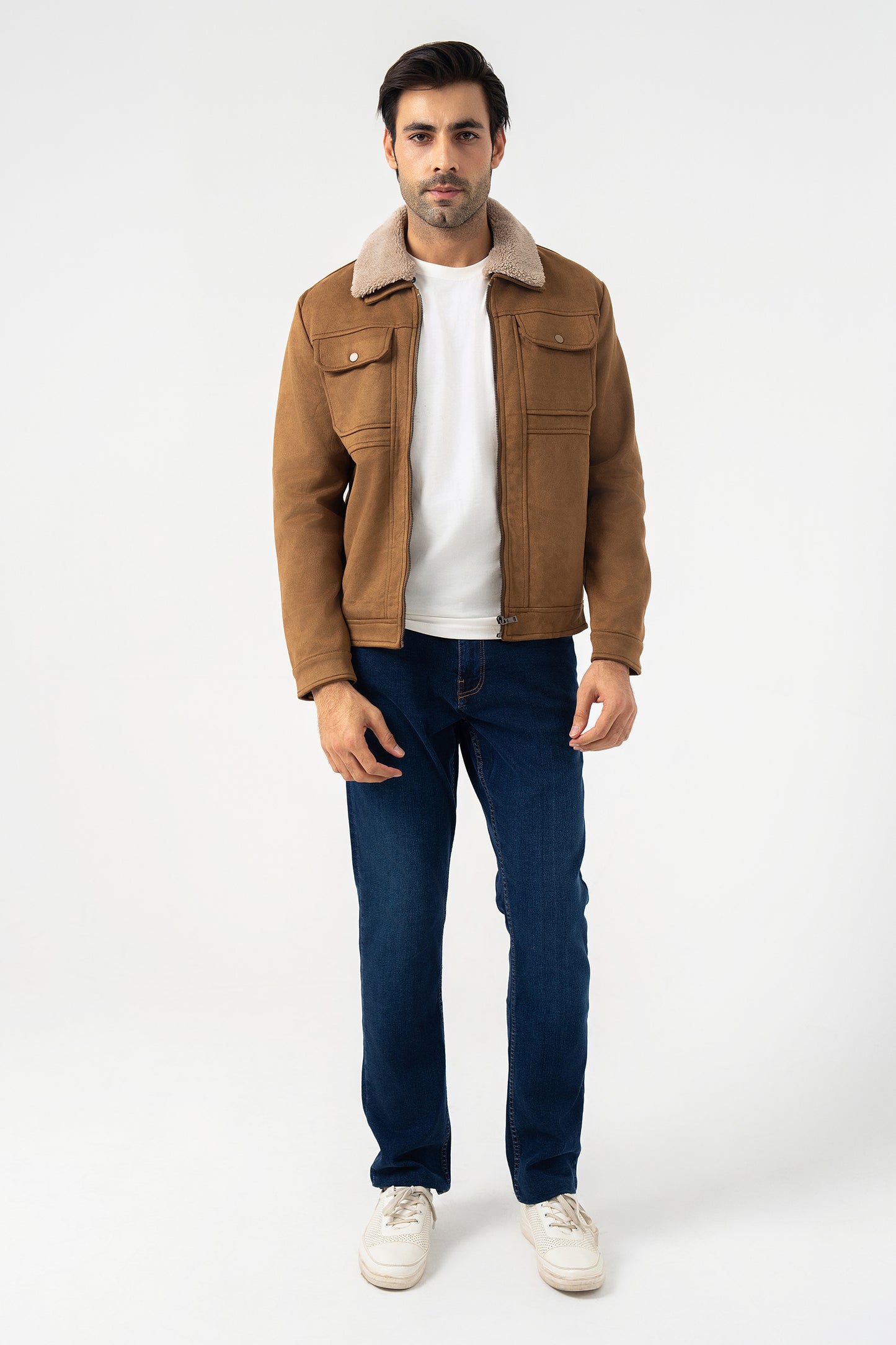 Brown Faux Suede Jacket