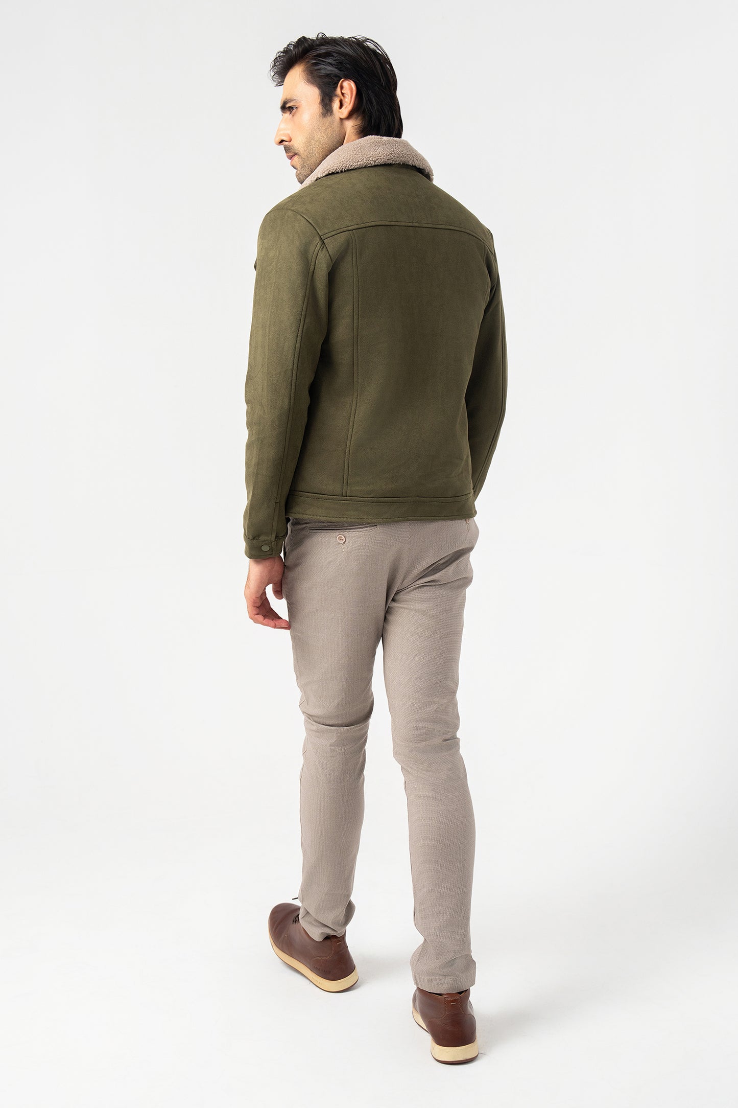 Green Faux Suede Jacket
