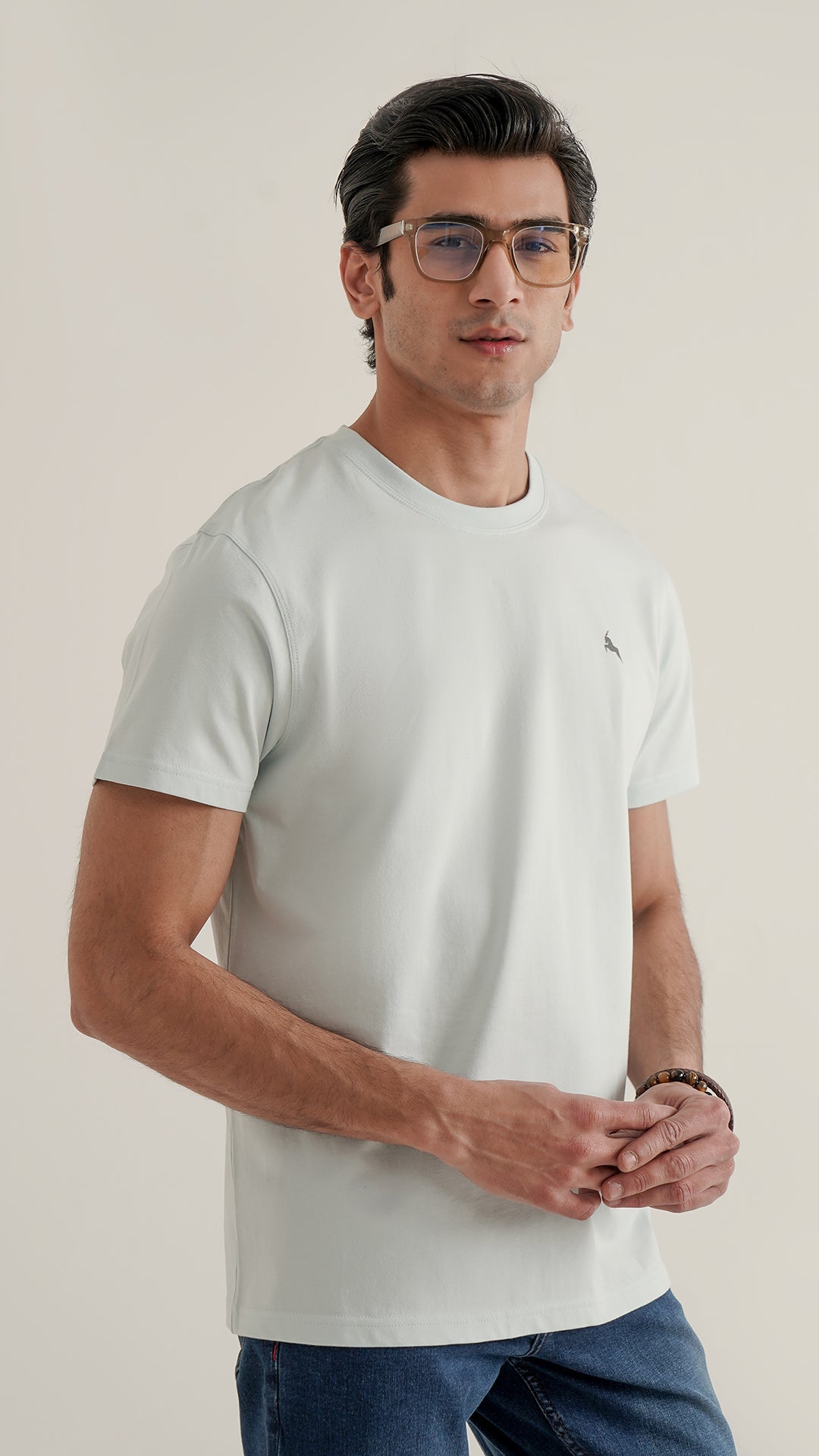Markhor Sea Green Plain Jersey Crew