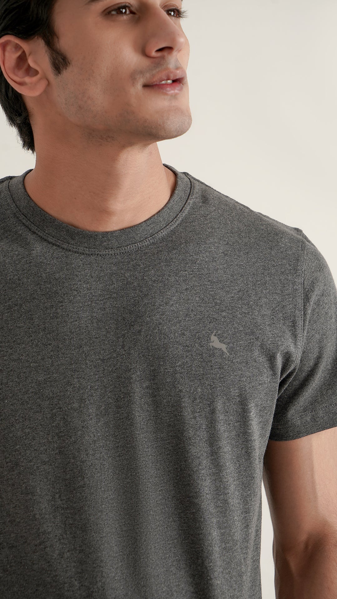 Markhor Charcole Gray Plain Jersey Crew