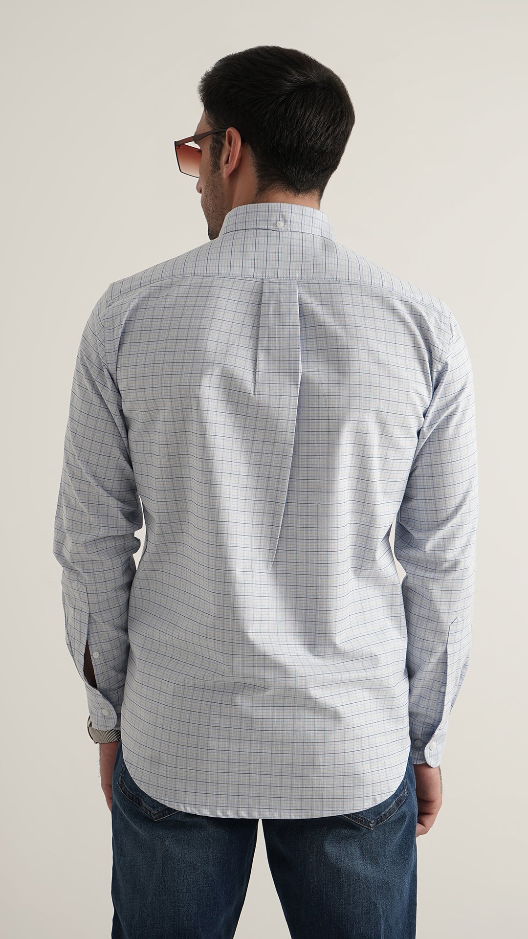 Markhor Blue Check Wash N Wear Signature Casual Shirt
