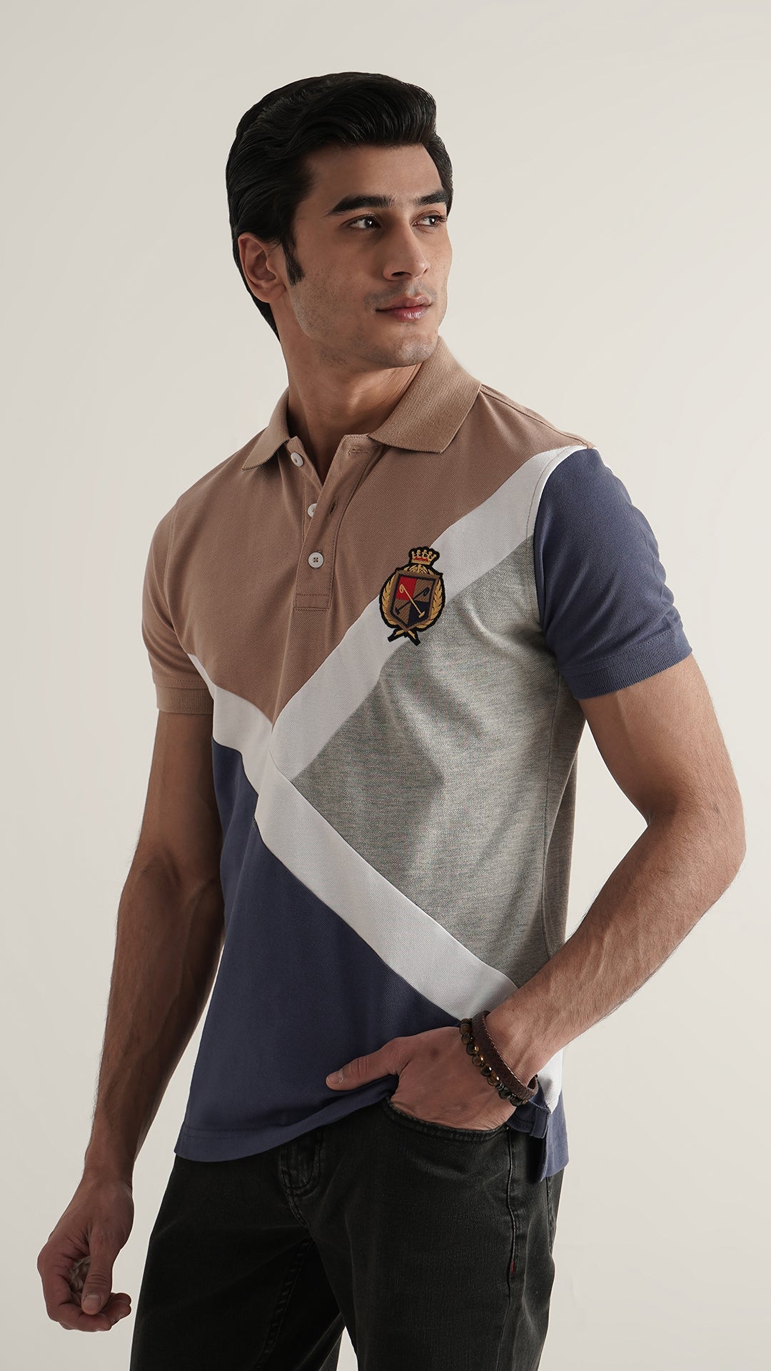 Markhor Teal Skin Gray Fashion Pique Polo