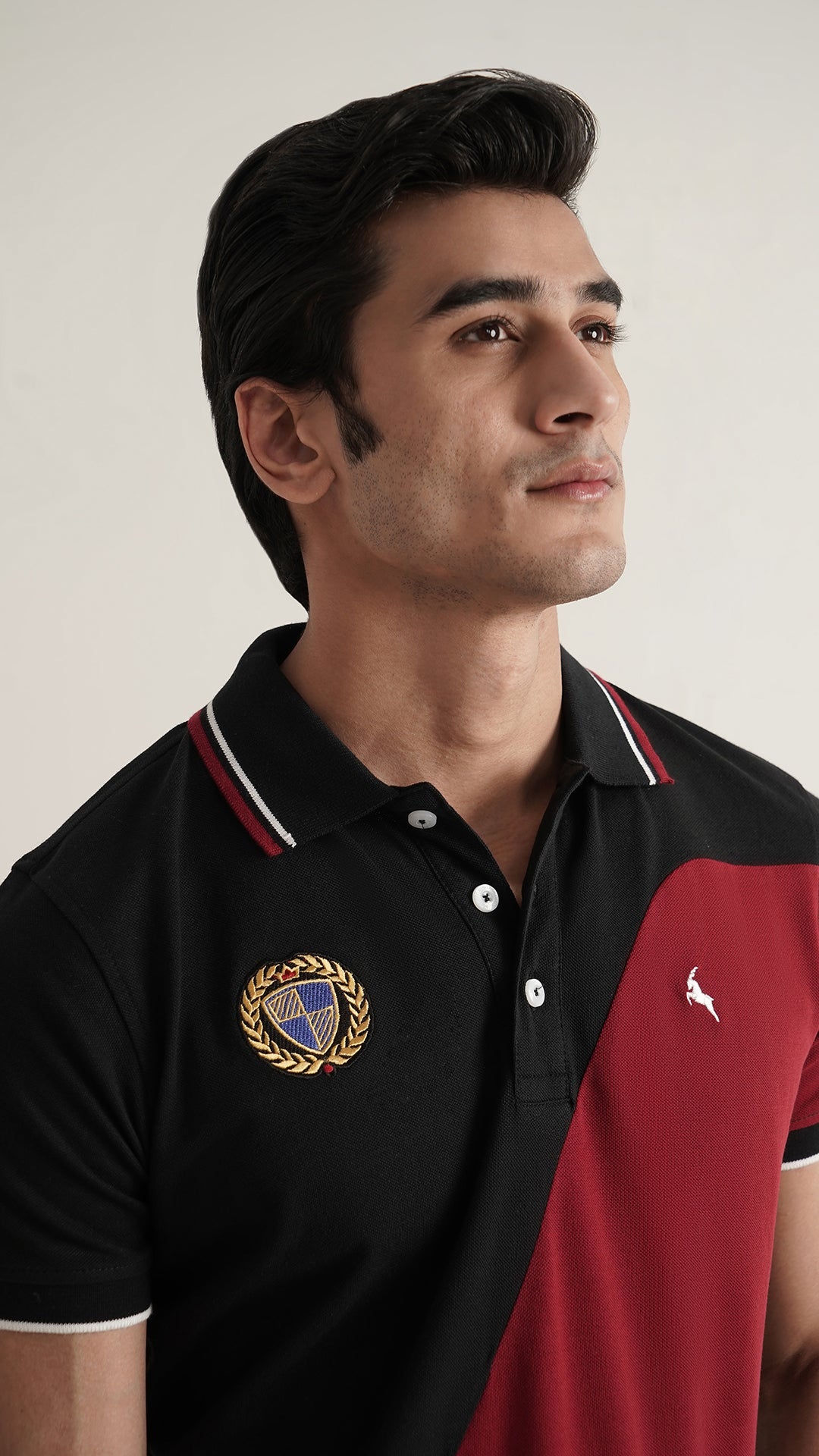 Markhor Black Maroon Fashion Pique Polo