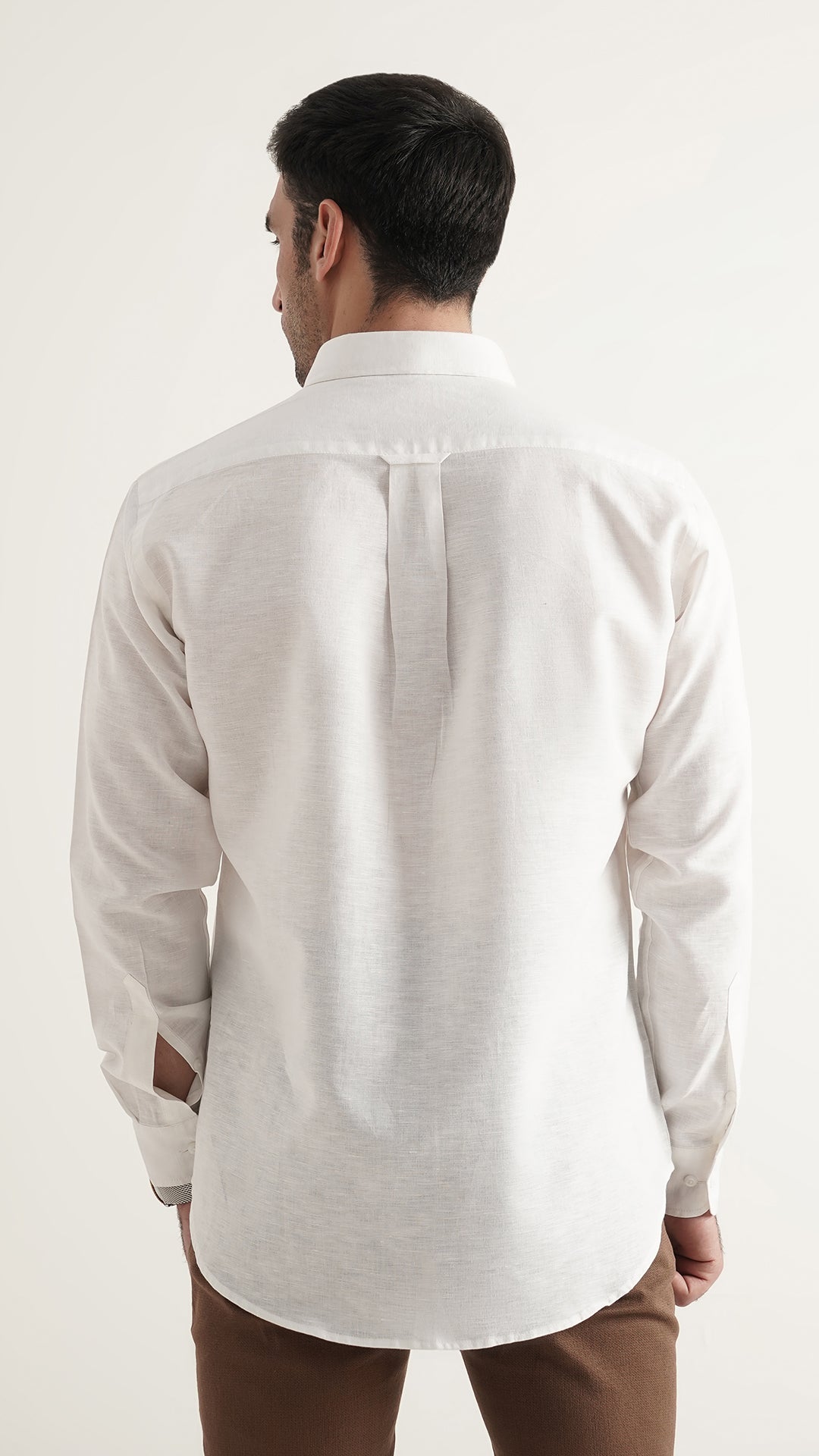 Markhor White Plain Linen Signature Casual Shirt