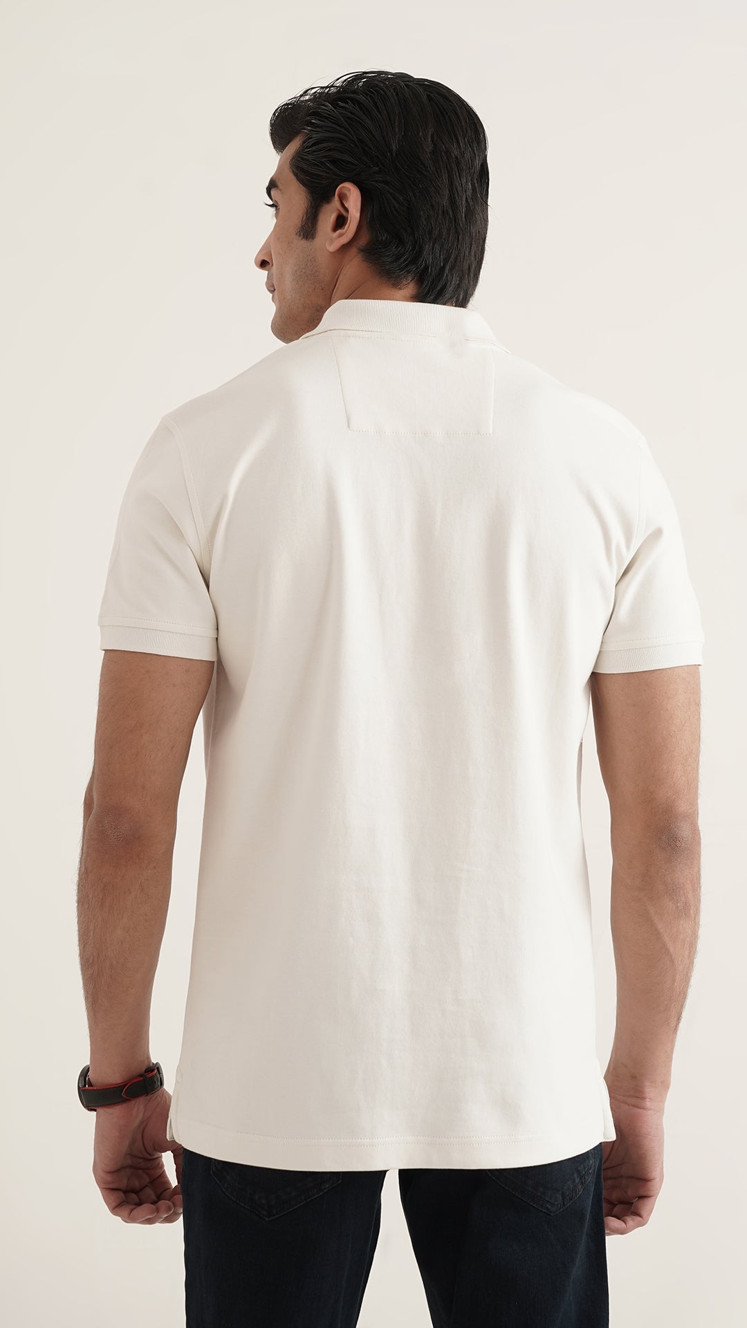 Markhor - Gold Series Off White Plain Interlock Polo