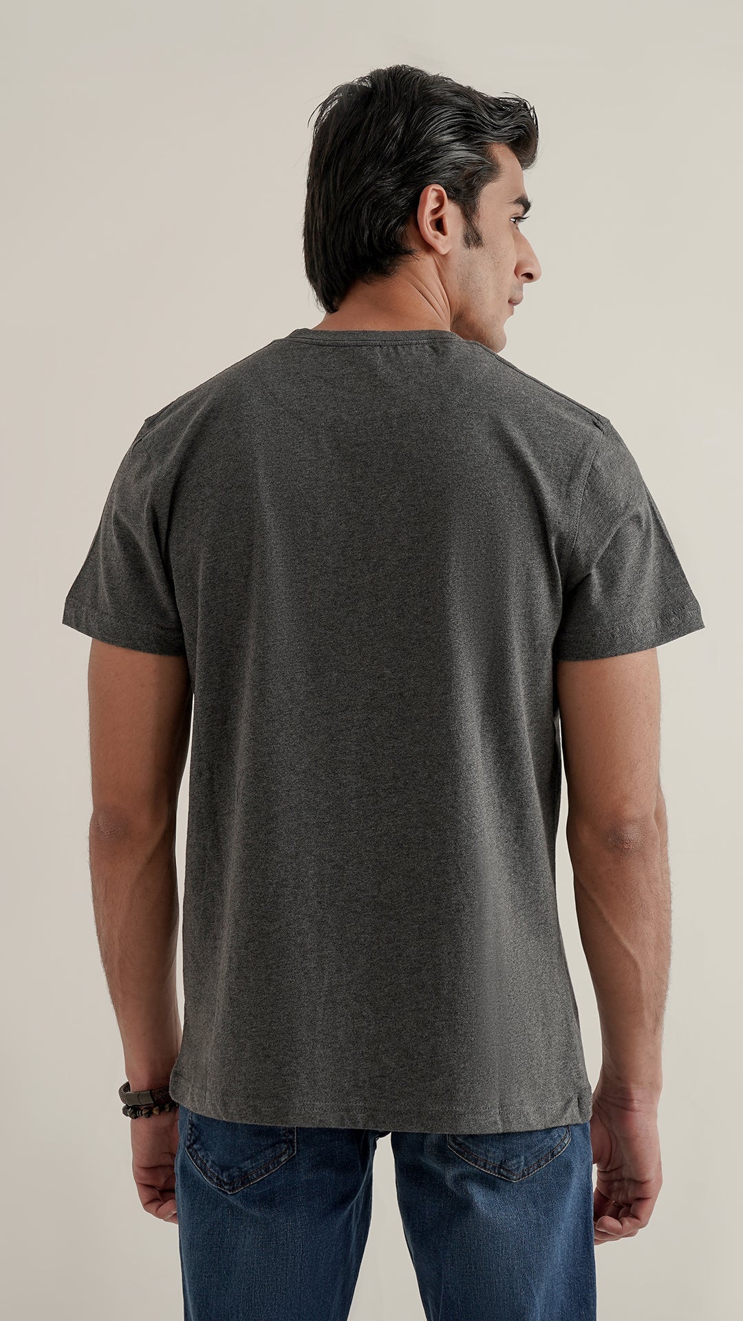 Markhor Charcole Gray Plain Jersey Crew