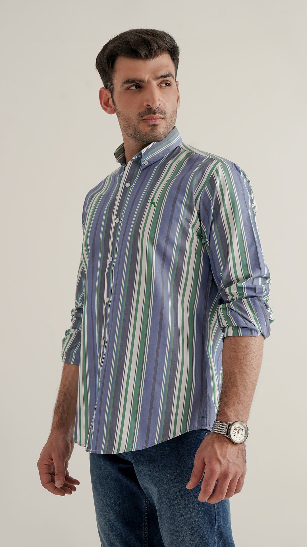 Markhor Multi Color Lining Wash N Wear Signature Casual Shirt