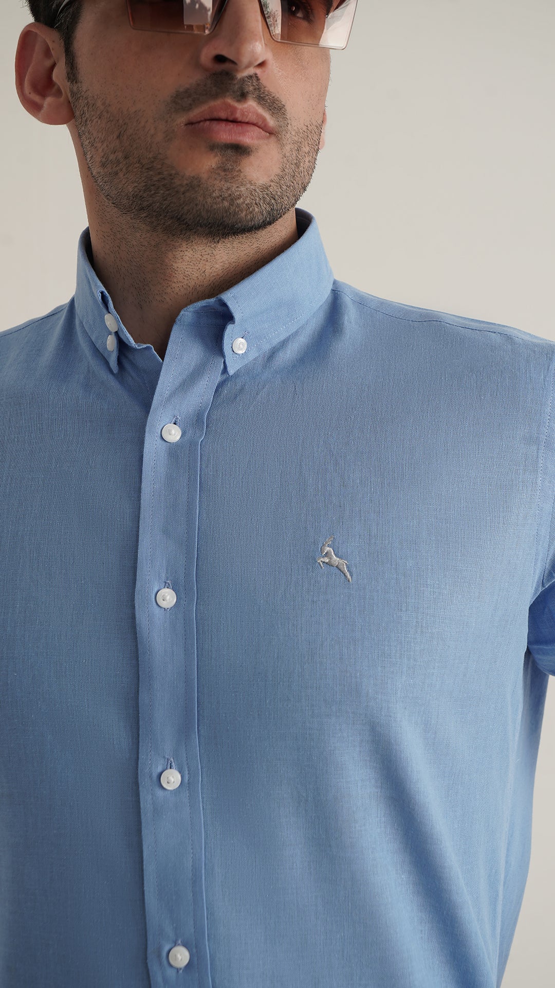 Markhor Teal Plain Linen Signature Casual Shirt