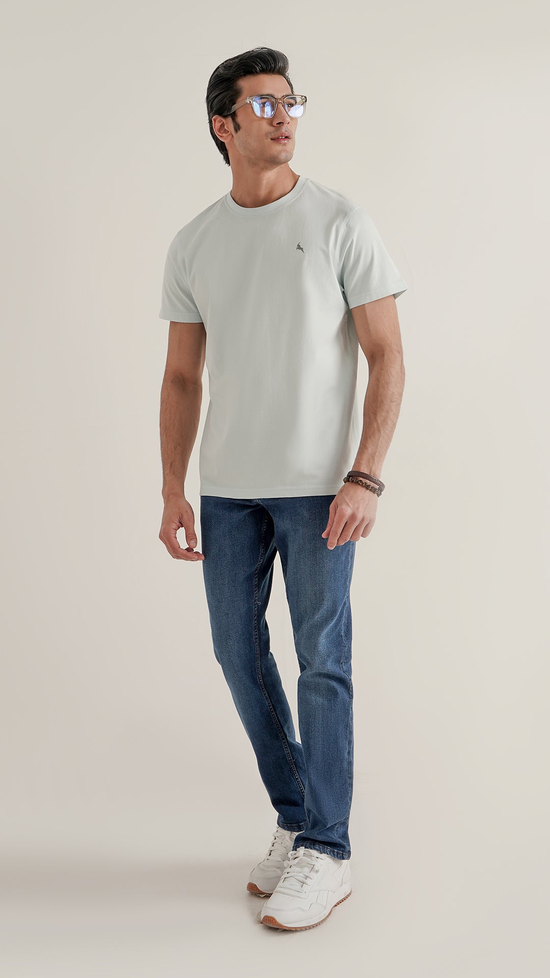 Markhor Sea Green Plain Jersey Crew
