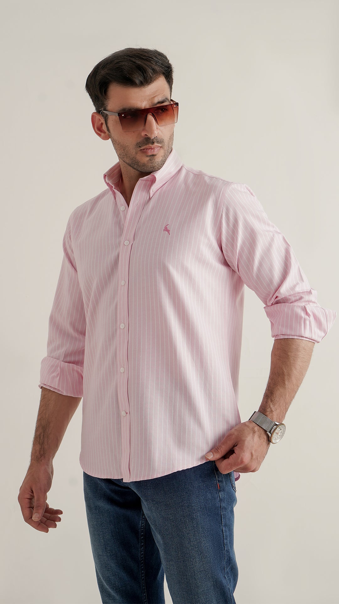 Markhor Pink Lining Oxford Signature Casual Shirt