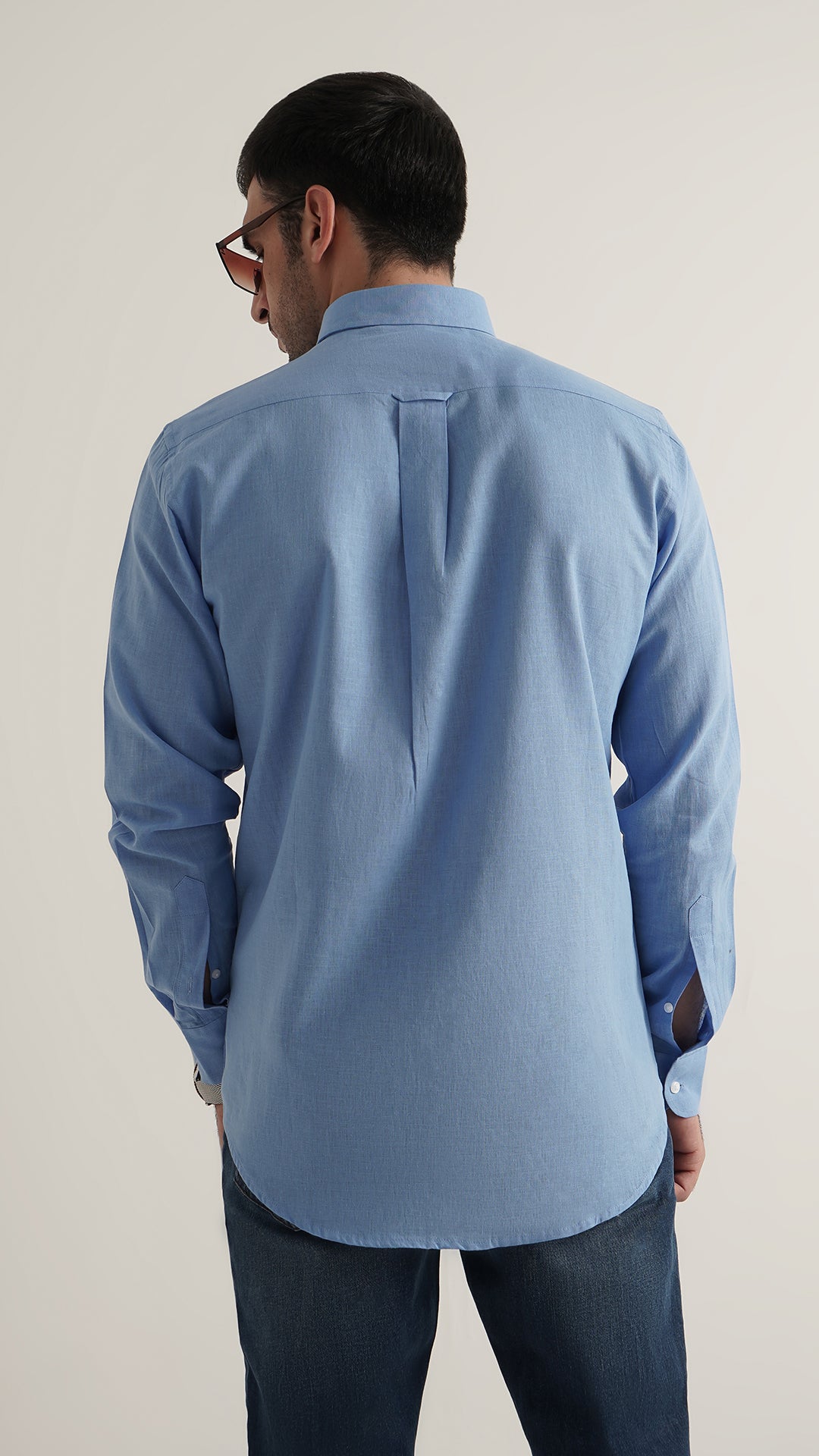 Markhor Teal Plain Linen Signature Casual Shirt