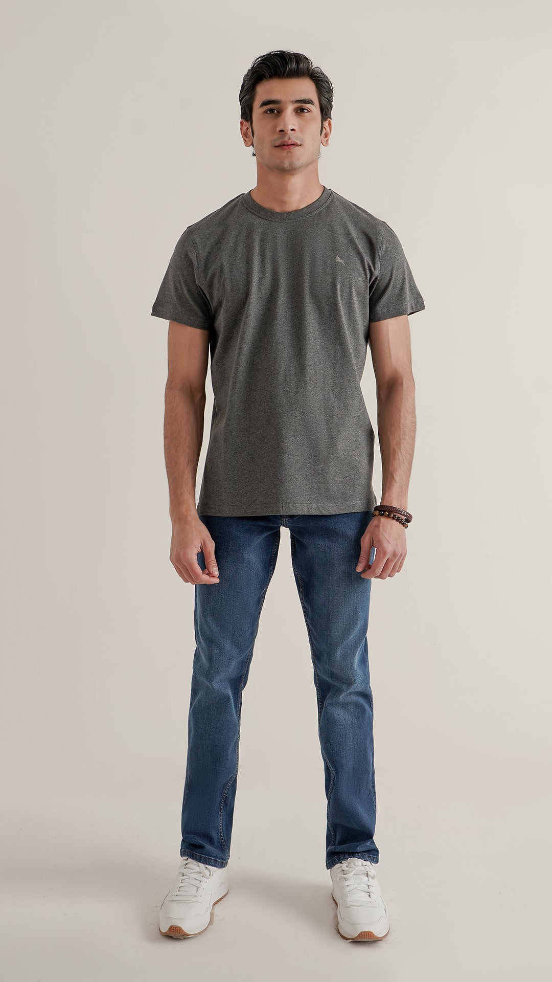 Markhor Charcole Gray Plain Jersey Crew