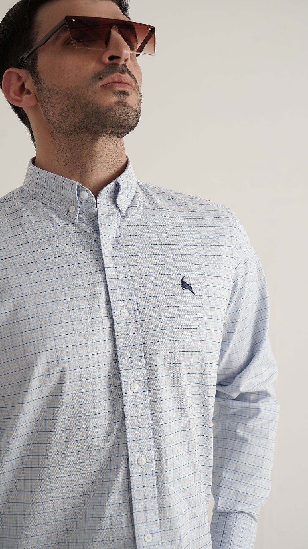 Markhor Blue Check Wash N Wear Signature Casual Shirt