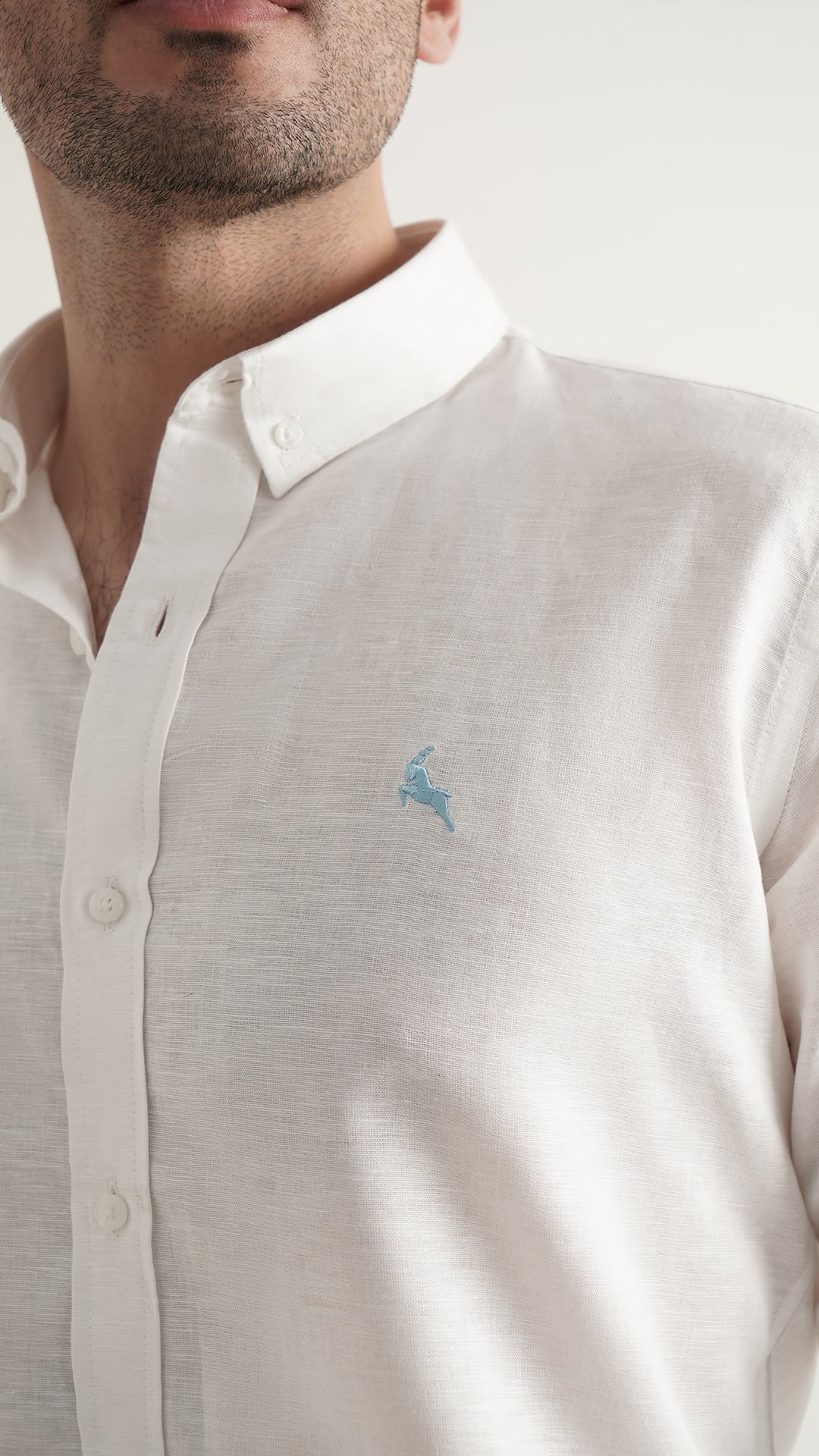 Markhor White Plain Linen Signature Casual Shirt