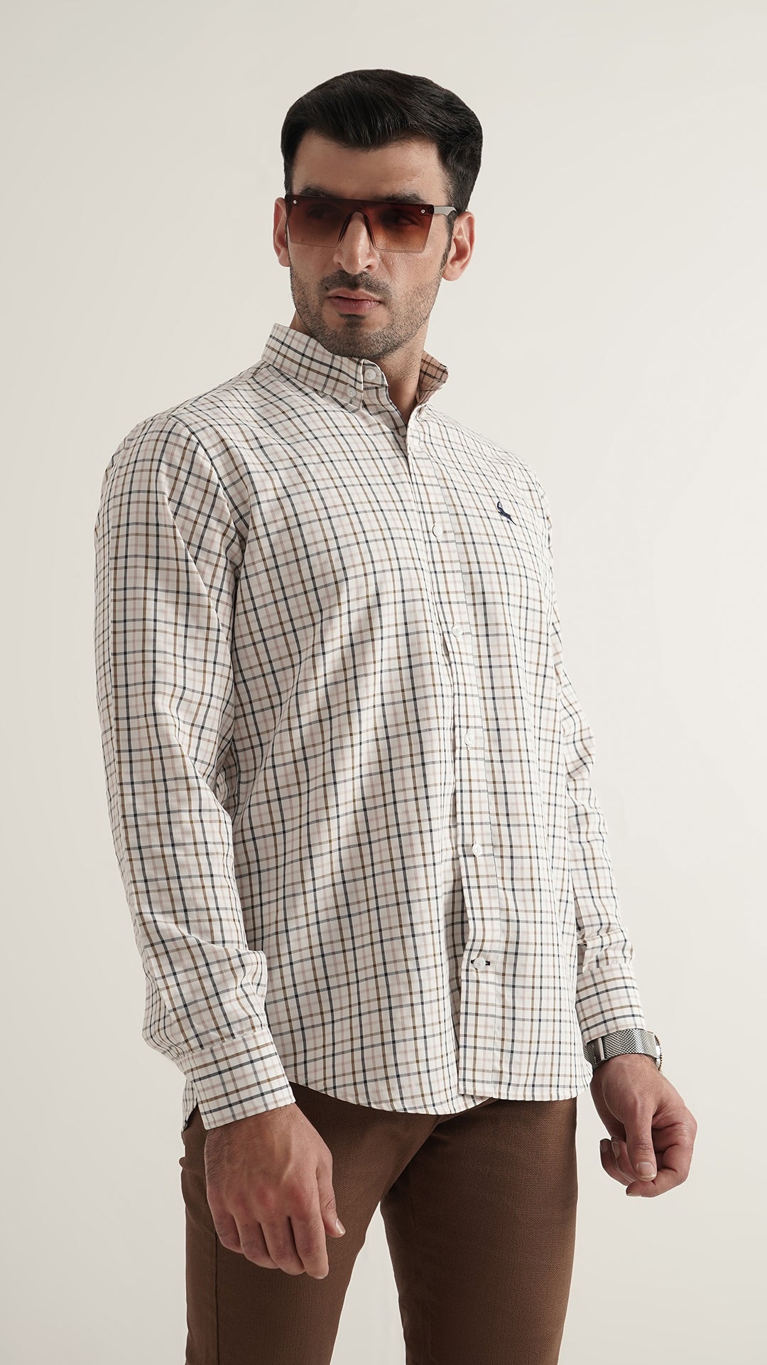 Markhor Multi Color Check Wash N Wear Signature Casual Shirt