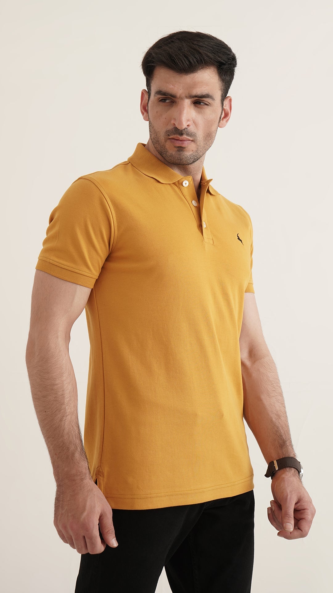 Markhor - Gold Series Yellow Plain Interlock Polo