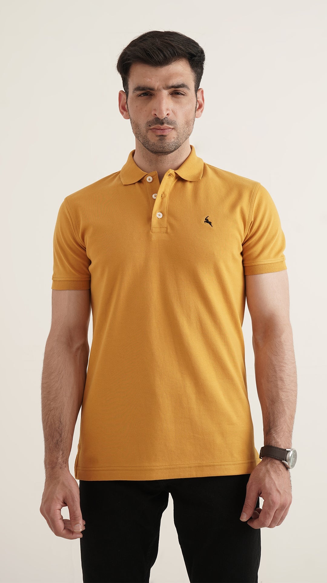 Markhor - Gold Series Yellow Plain Interlock Polo