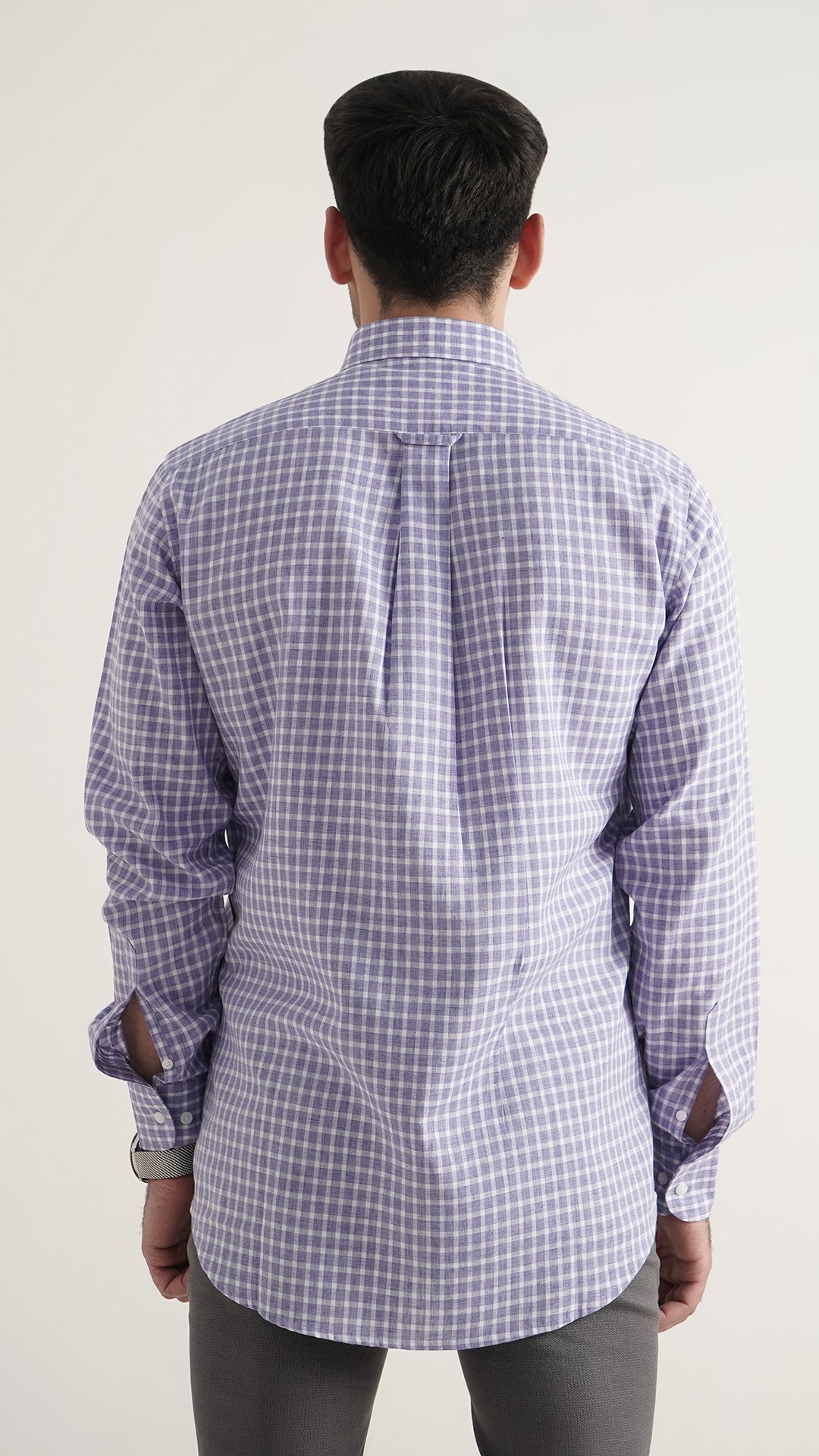 Markhor Purple Check Linen Signature Casual Shirt
