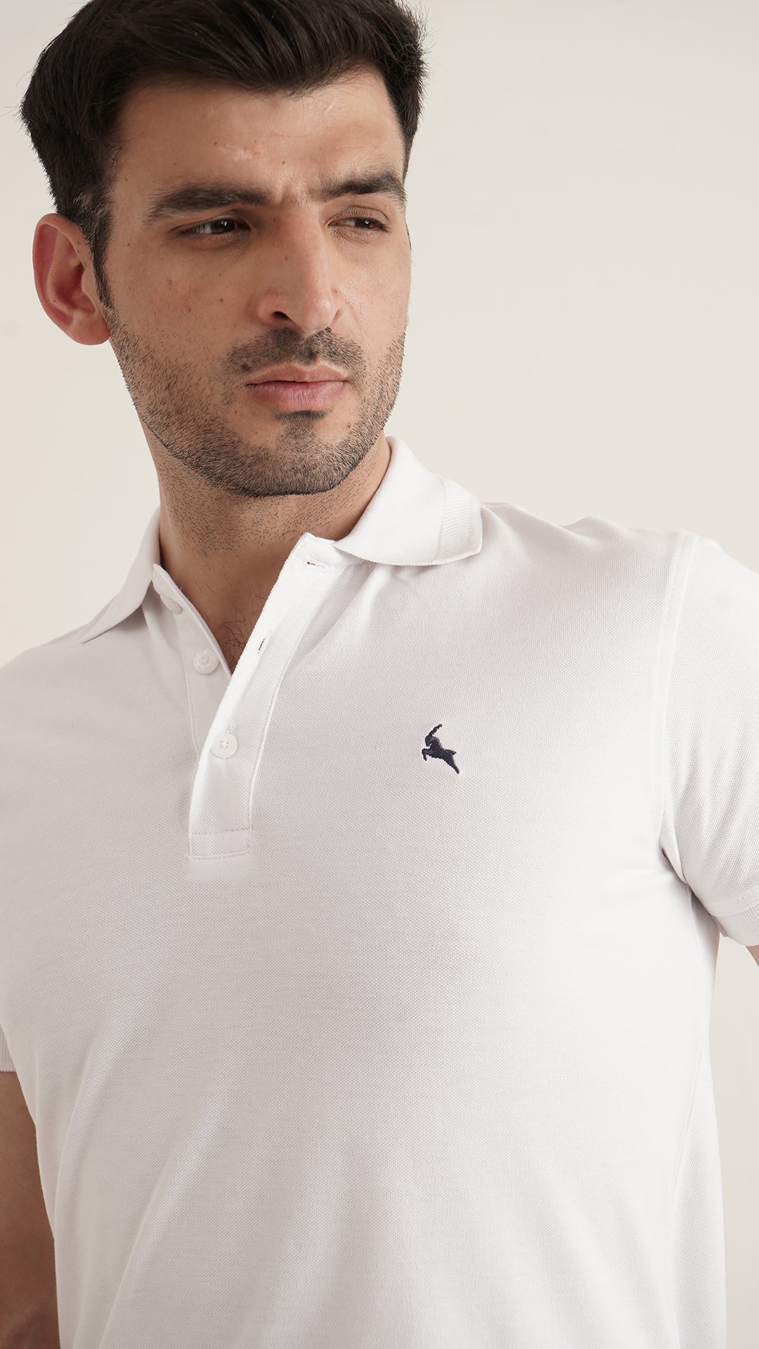 Markhor White Plain Pique Polo