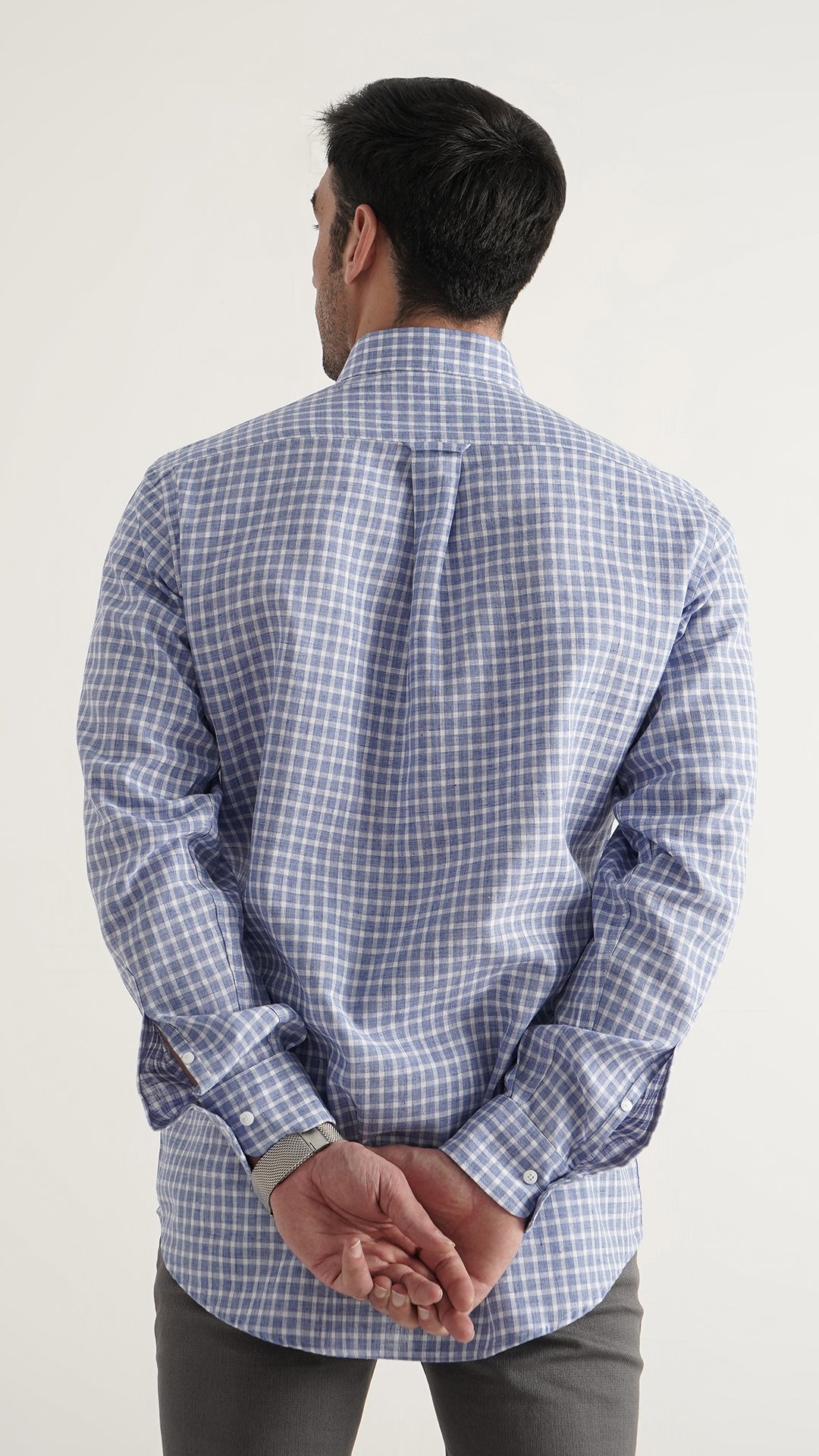 Markhor Blue Check Linen Signature Casual Shirt