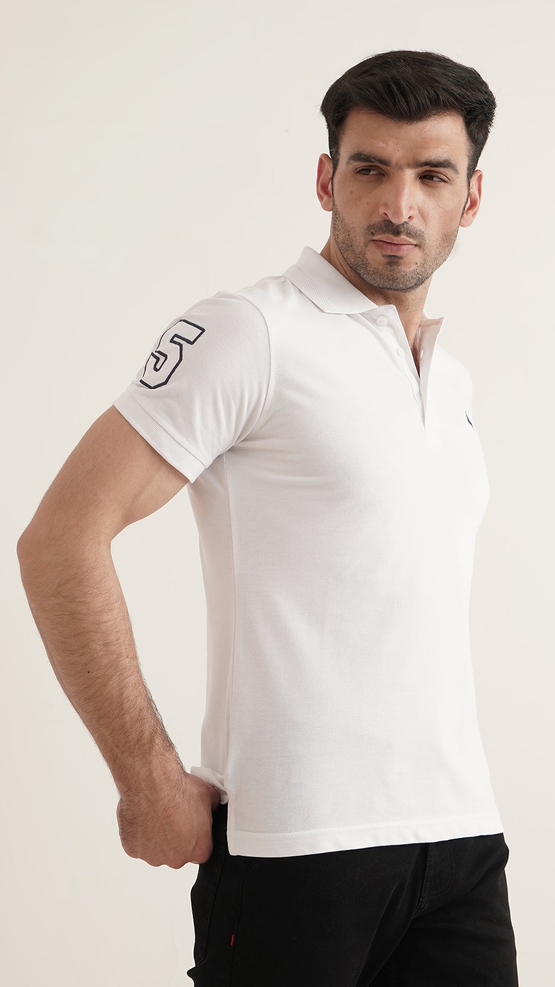 Markhor White Plain Pique Polo