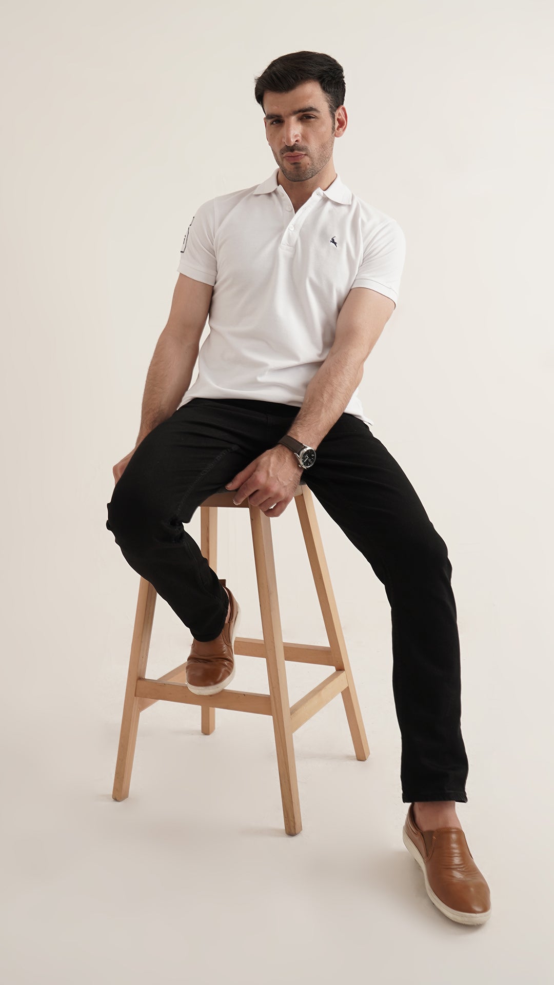 Markhor White Plain Pique Polo