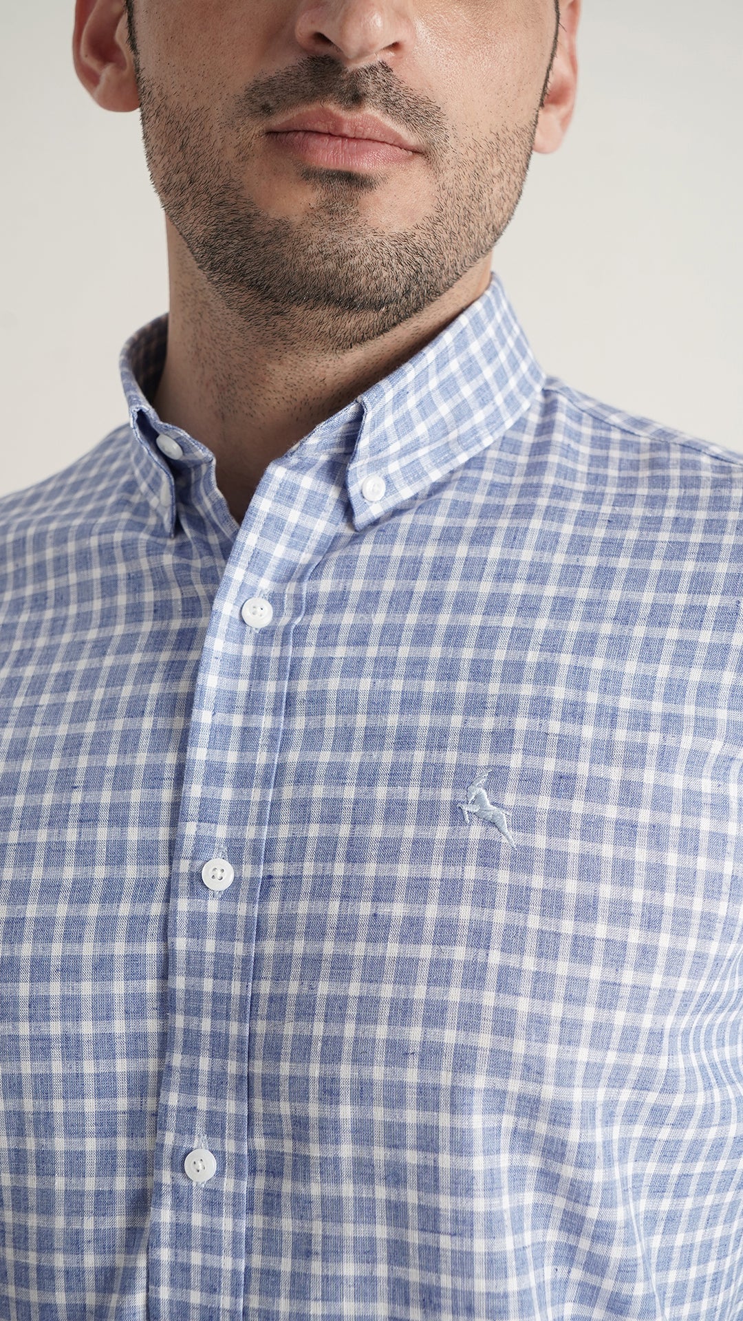 Markhor Blue Check Linen Signature Casual Shirt