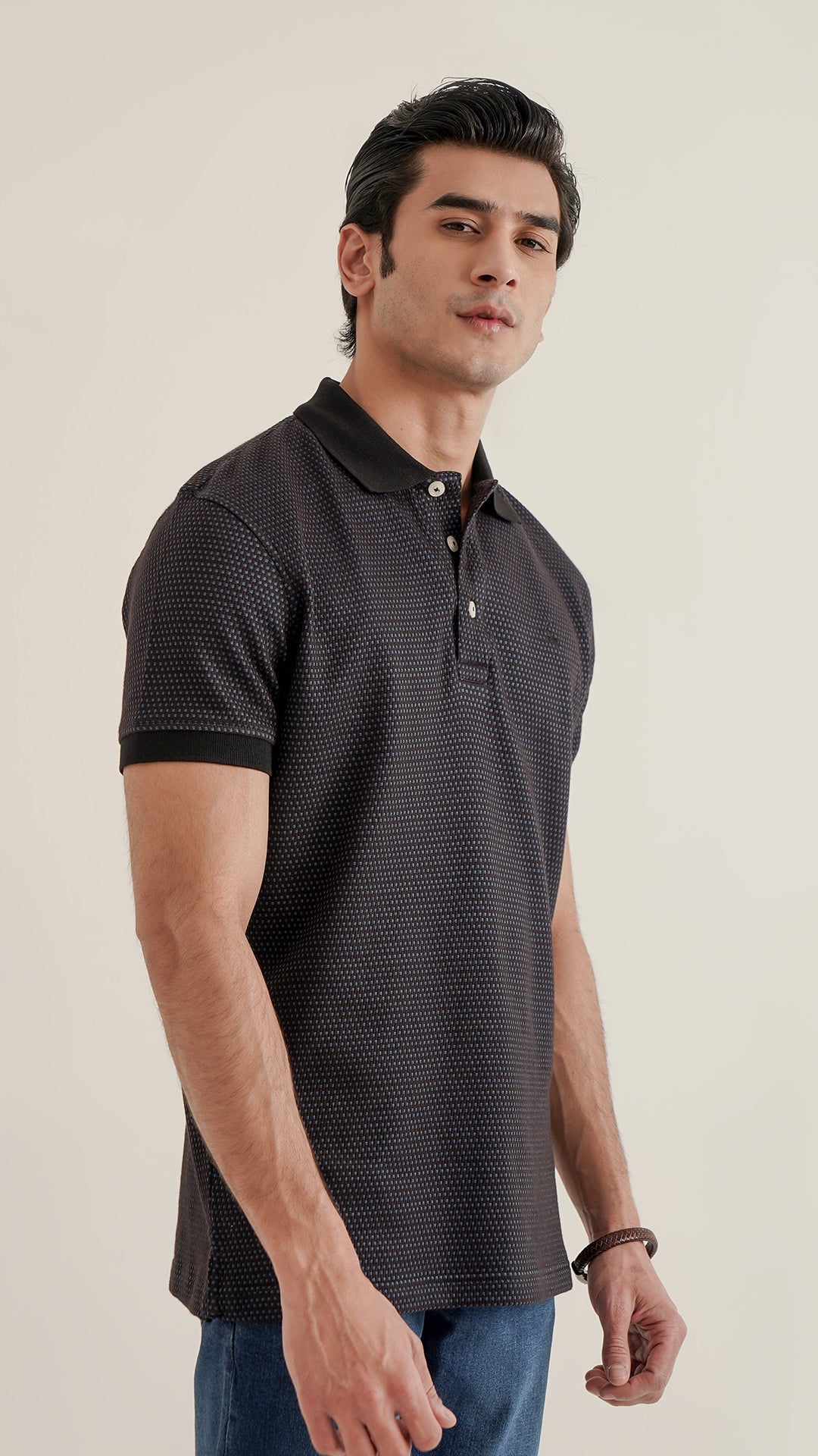 Markhor - Gold Series Black Jacquard Polo