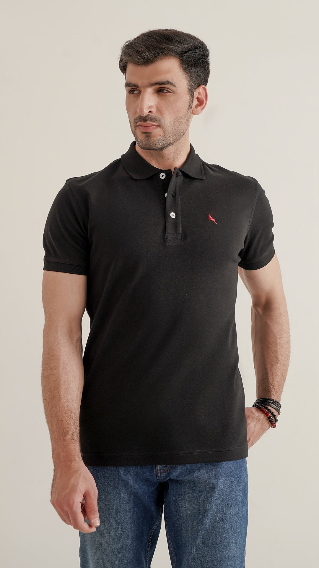 Markhor - Gold Series Black Plain Interlock Polo