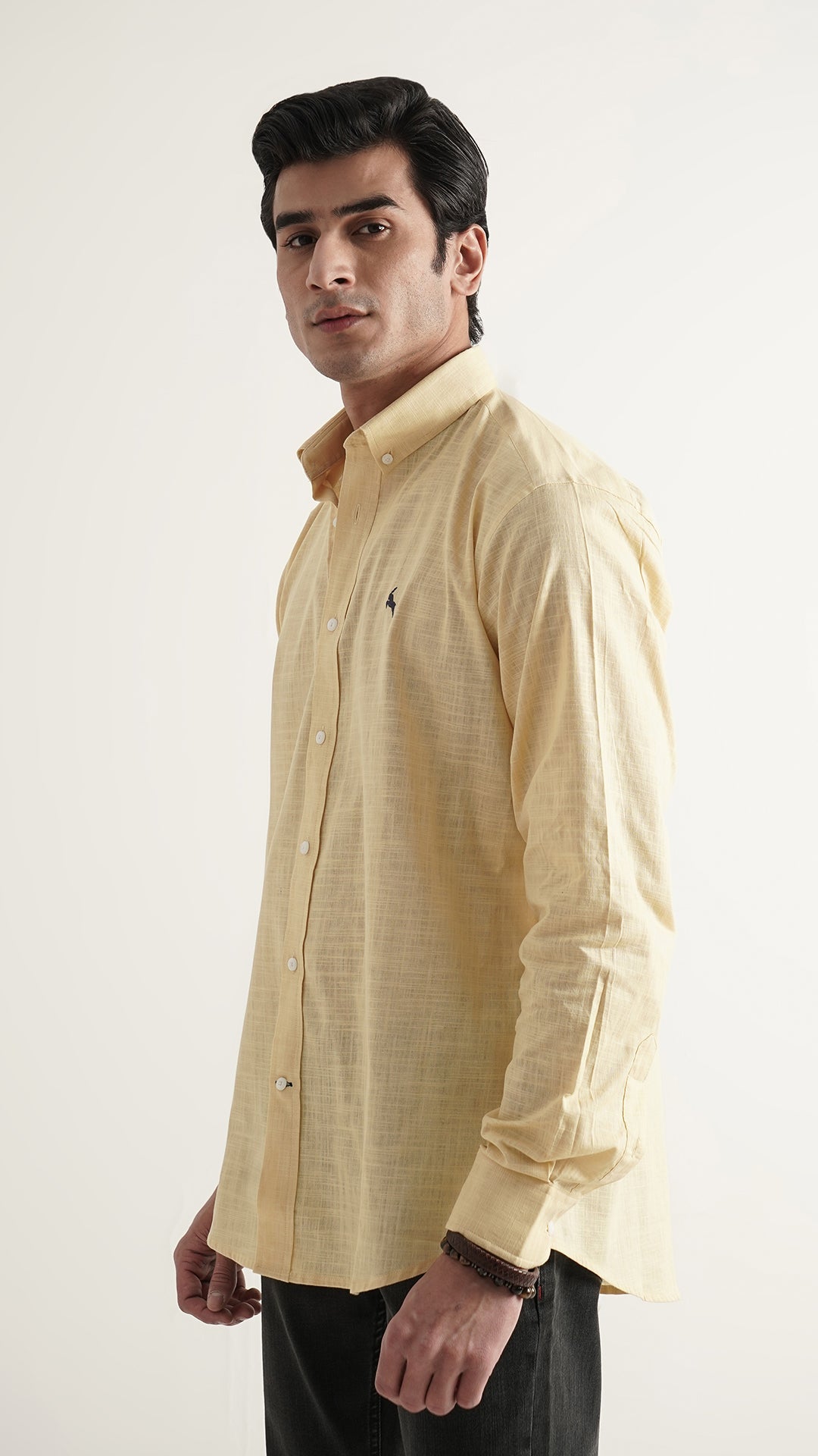 Markhor Yellow Plain Linen Signature Casual Shirt