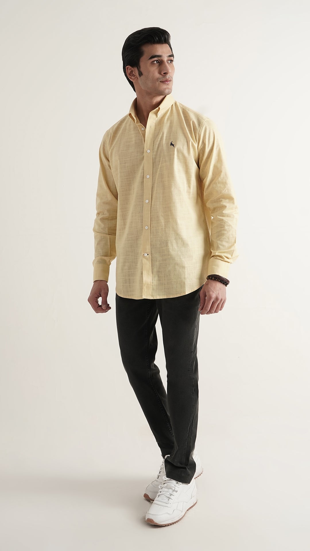 Markhor Yellow Plain Linen Signature Casual Shirt