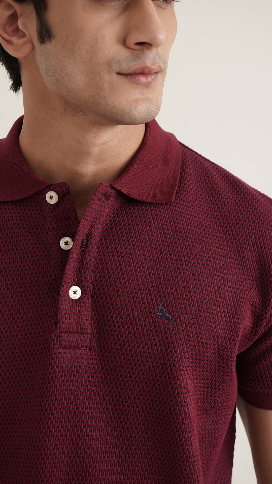 Markhor - Gold Series Maroon Jacquard Polo