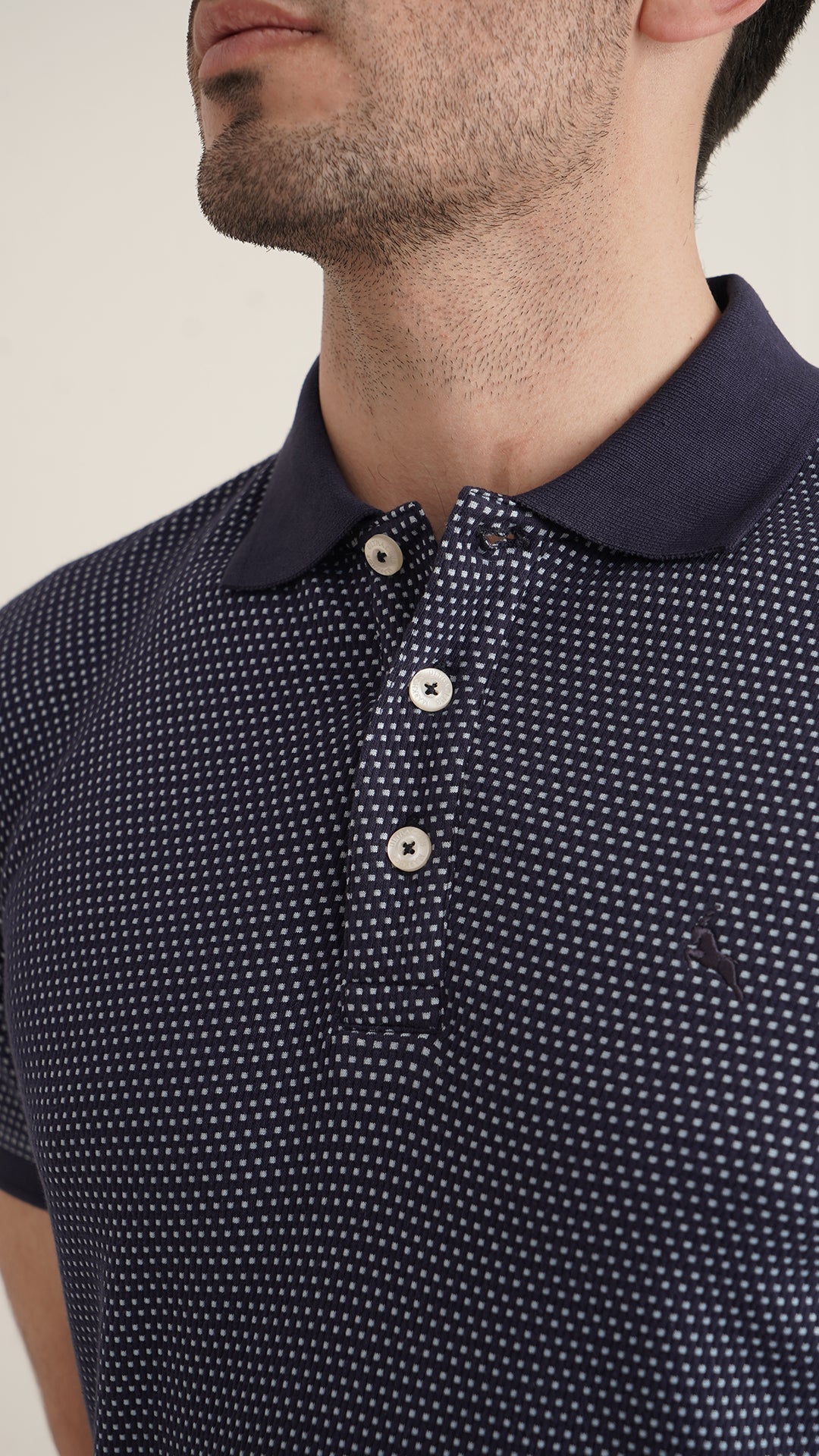 Markhor - Gold Series Navy and Sky Jacquard Polo