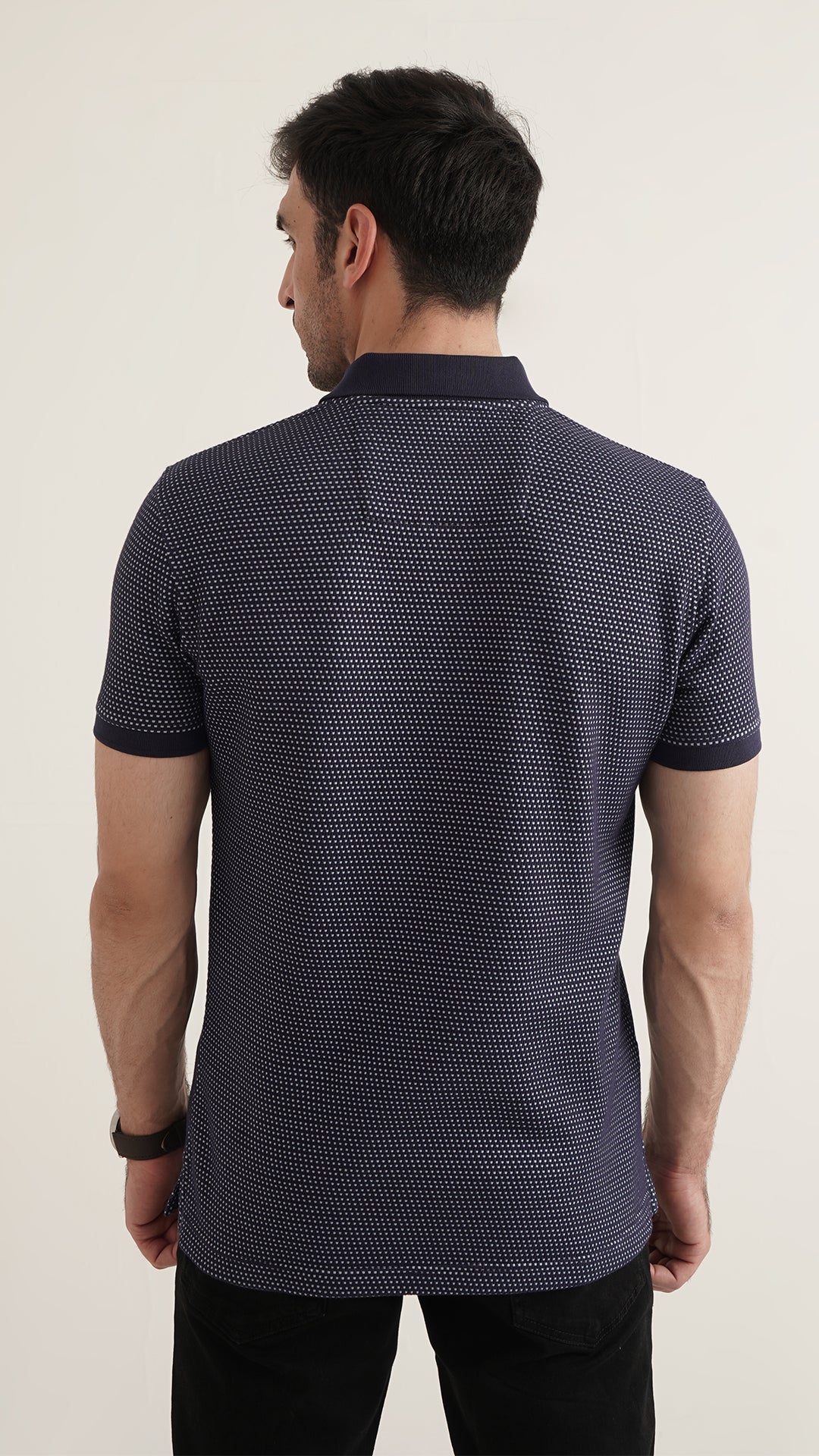 Markhor - Gold Series Navy and Sky Jacquard Polo