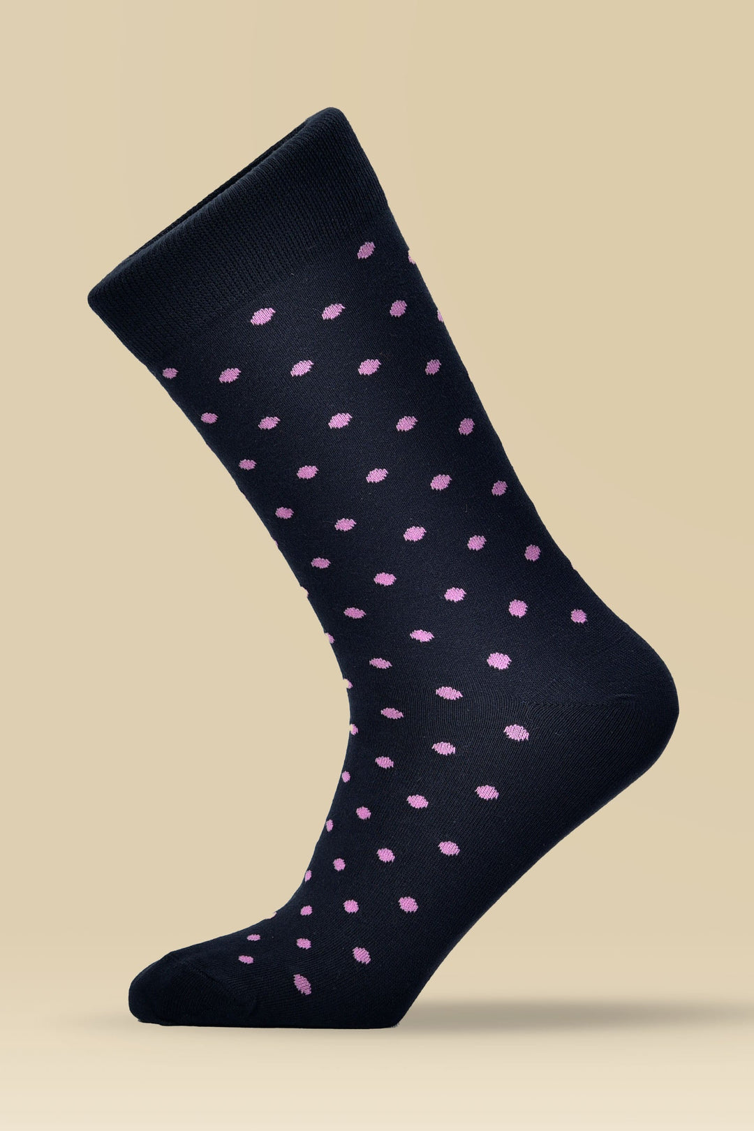Black with Pink Dot Combed Cotton Socks