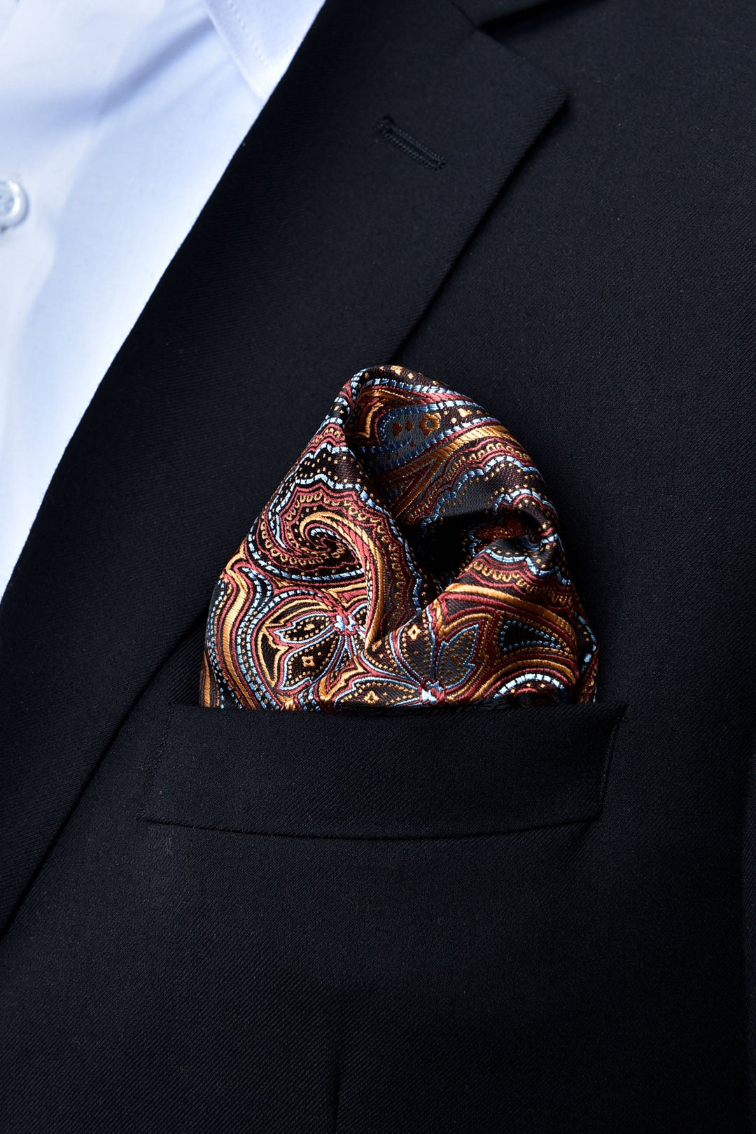 Brown Printed Pocket Square