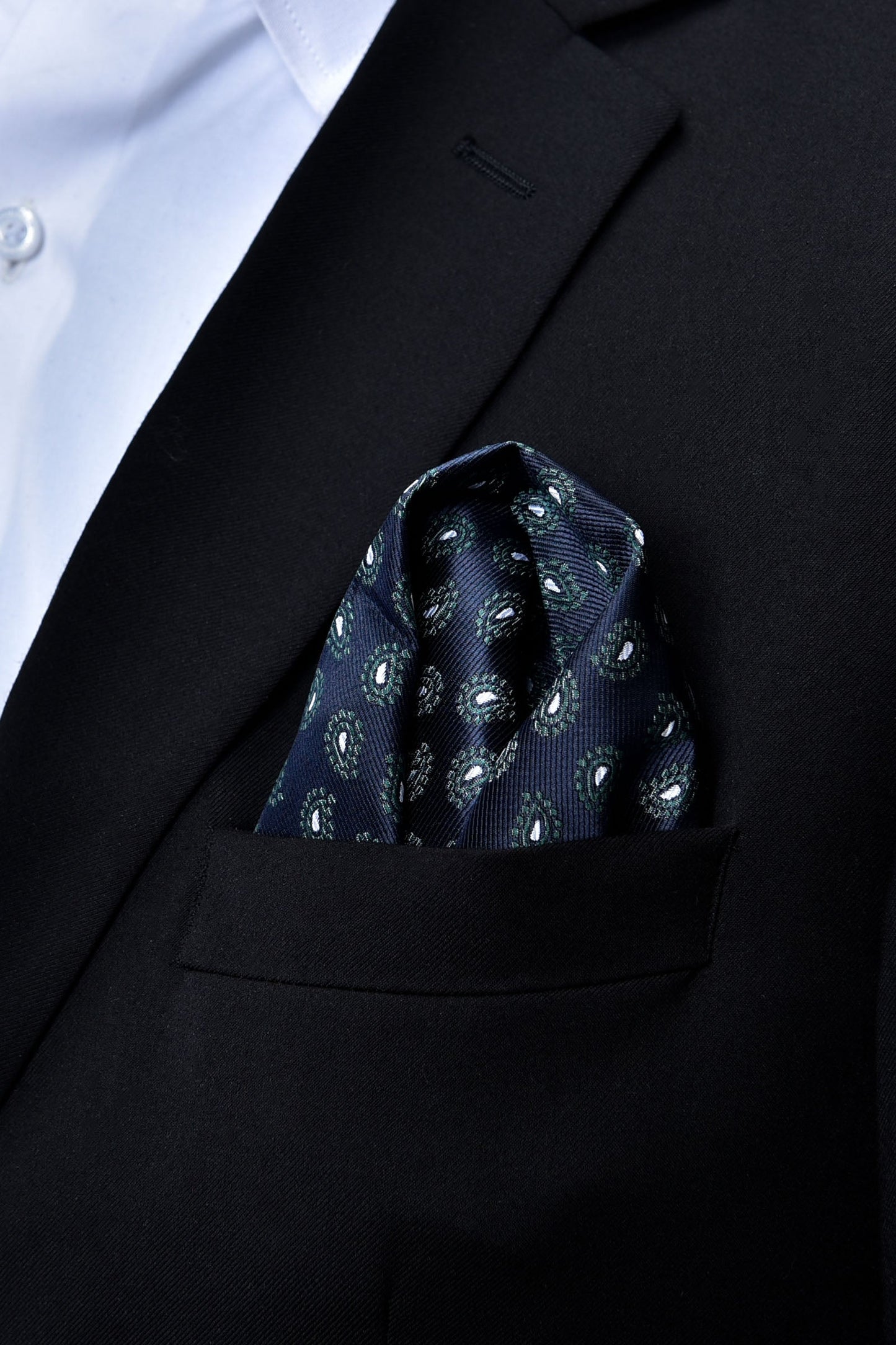 Blue with Green texture Pocket Square