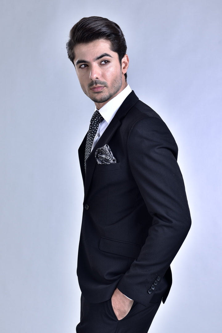 2 Pc Suit Black Plain 6B04-A-2201853